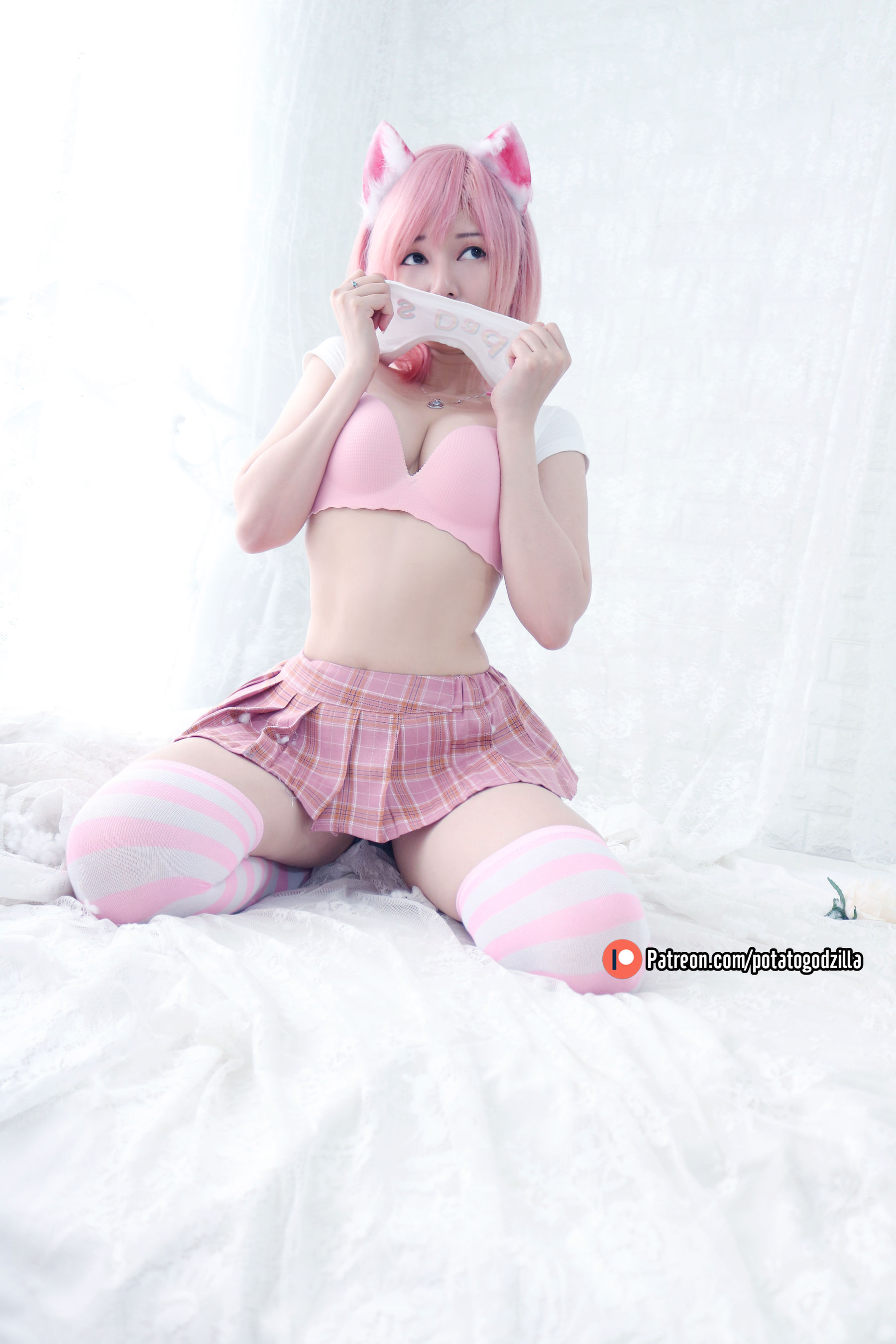  Coser小姐姐Potato Godzilla - Pink Casual 第28张