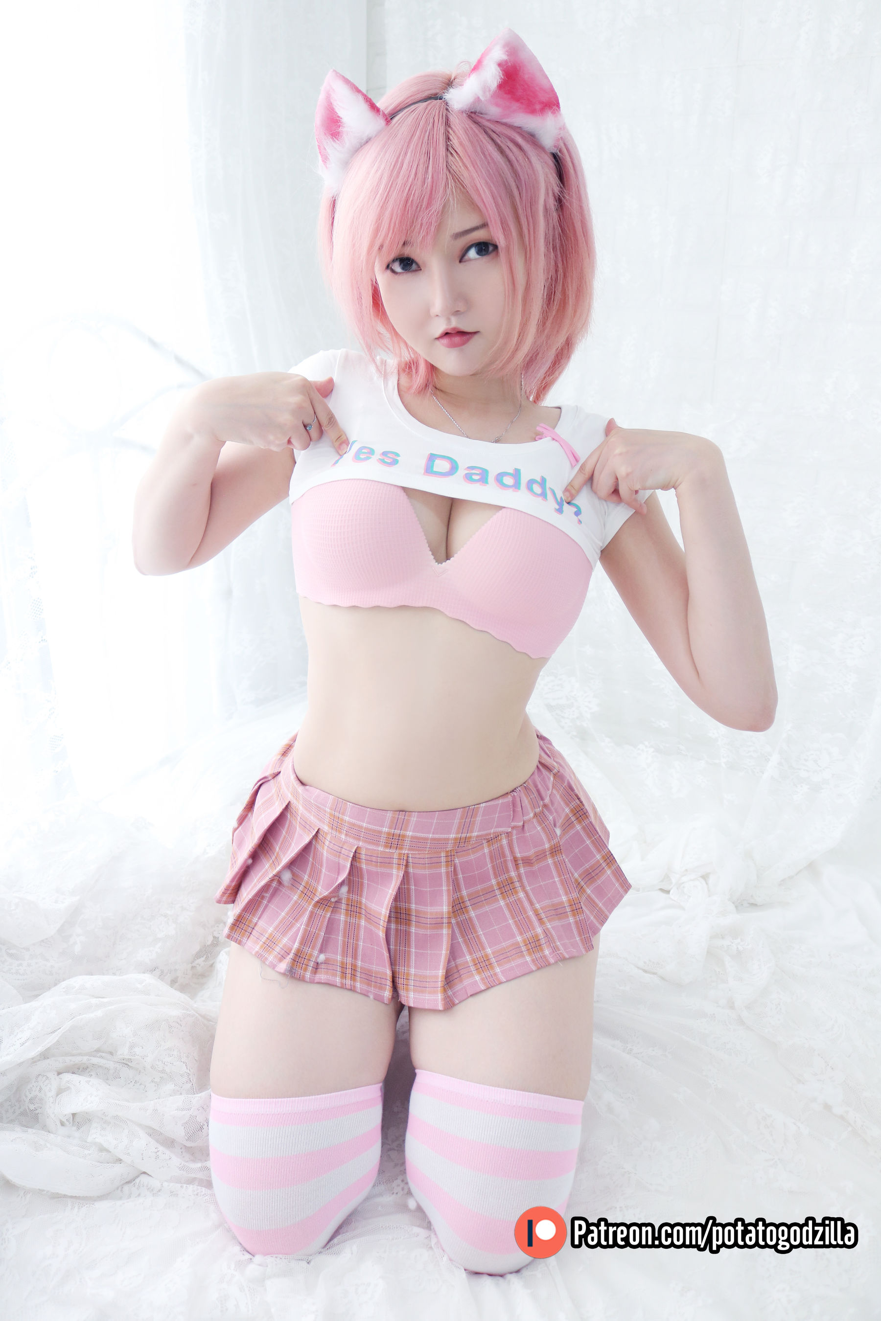  Coser小姐姐Potato Godzilla - Pink Casual 第27张