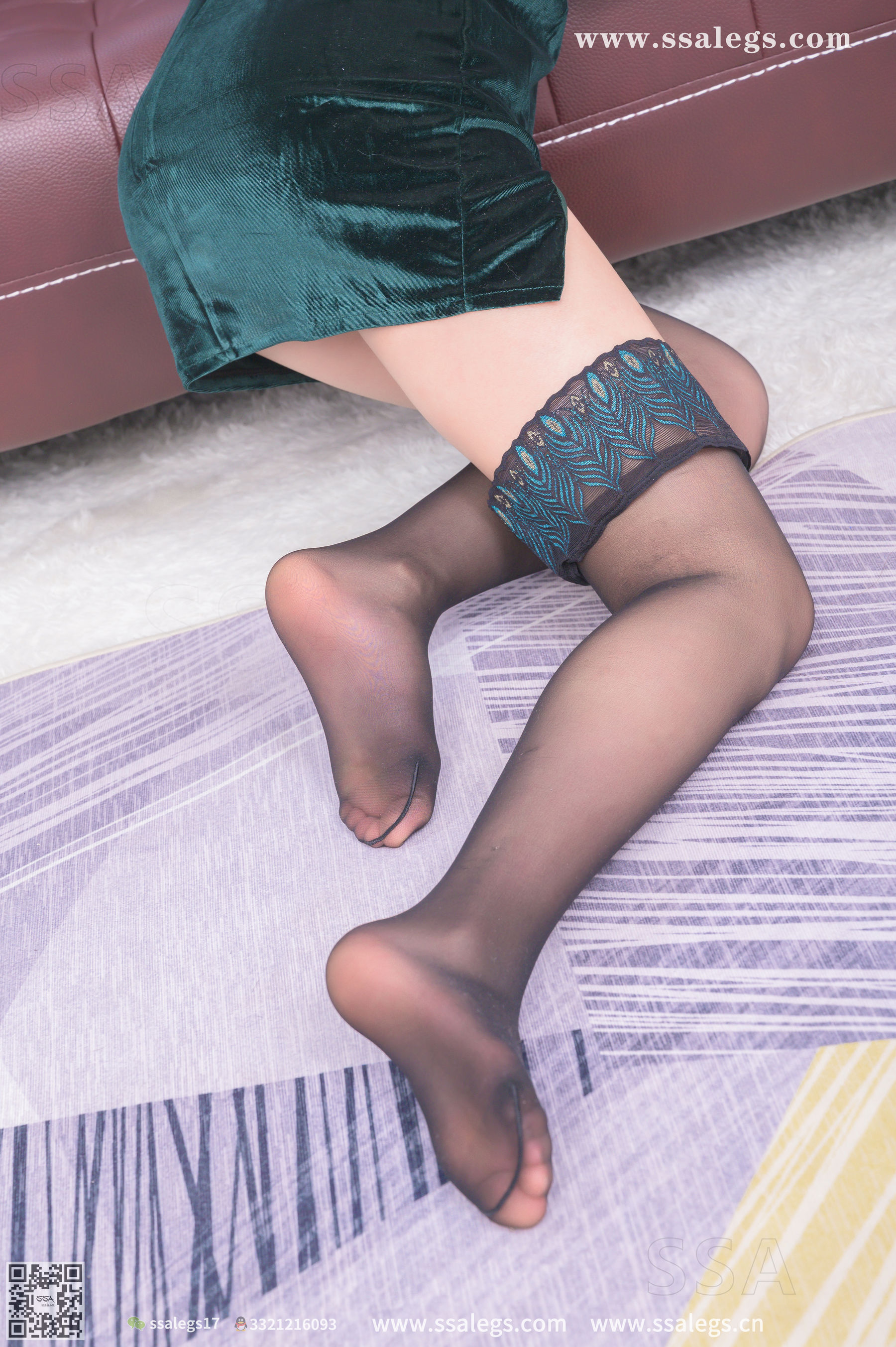 [SSA丝社]超清写真 No.331 君君 世界最美孔雀翎长筒丝袜(下)  第77张