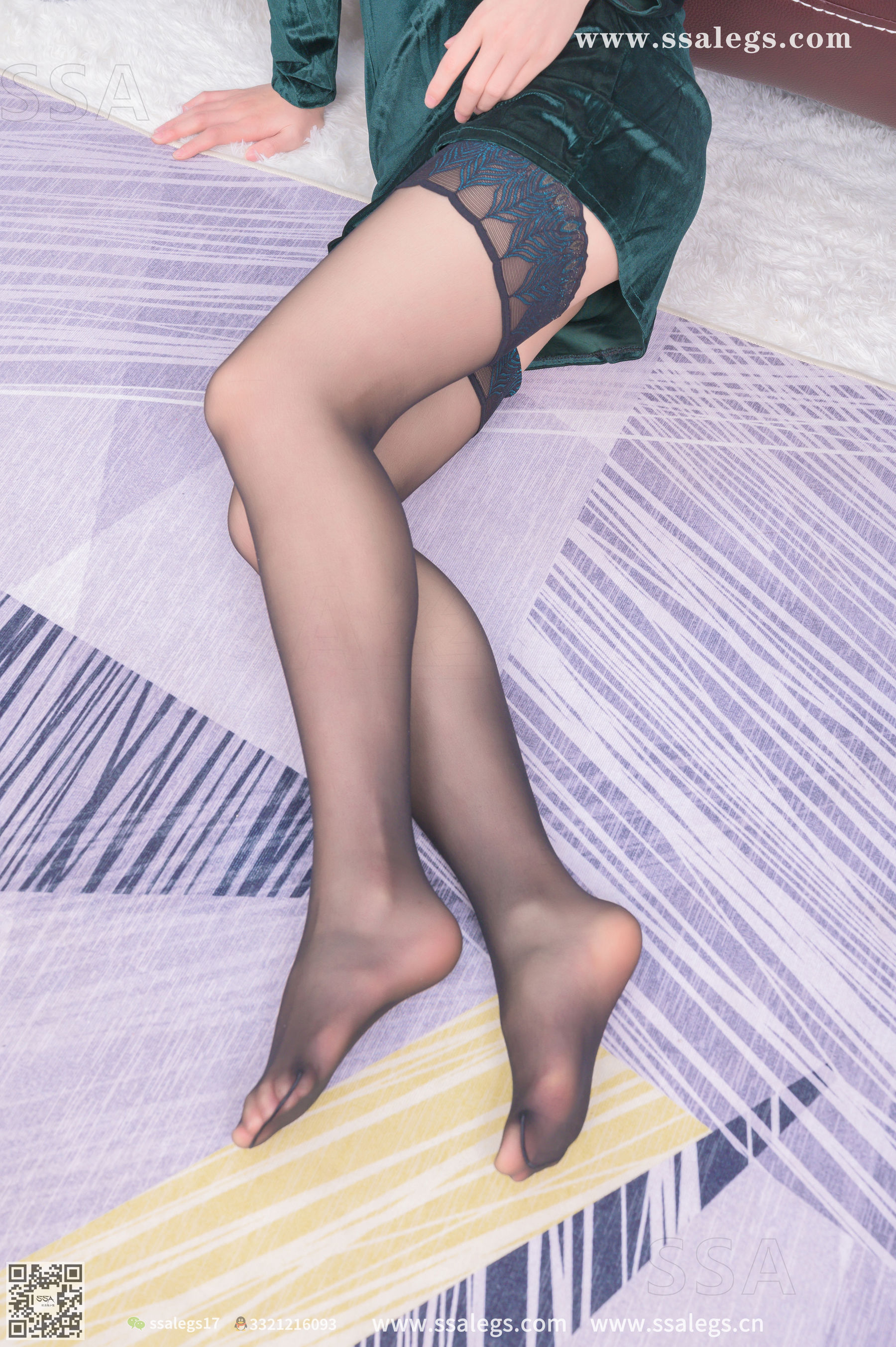 [SSA丝社]超清写真 No.331 君君 世界最美孔雀翎长筒丝袜(下)  第47张