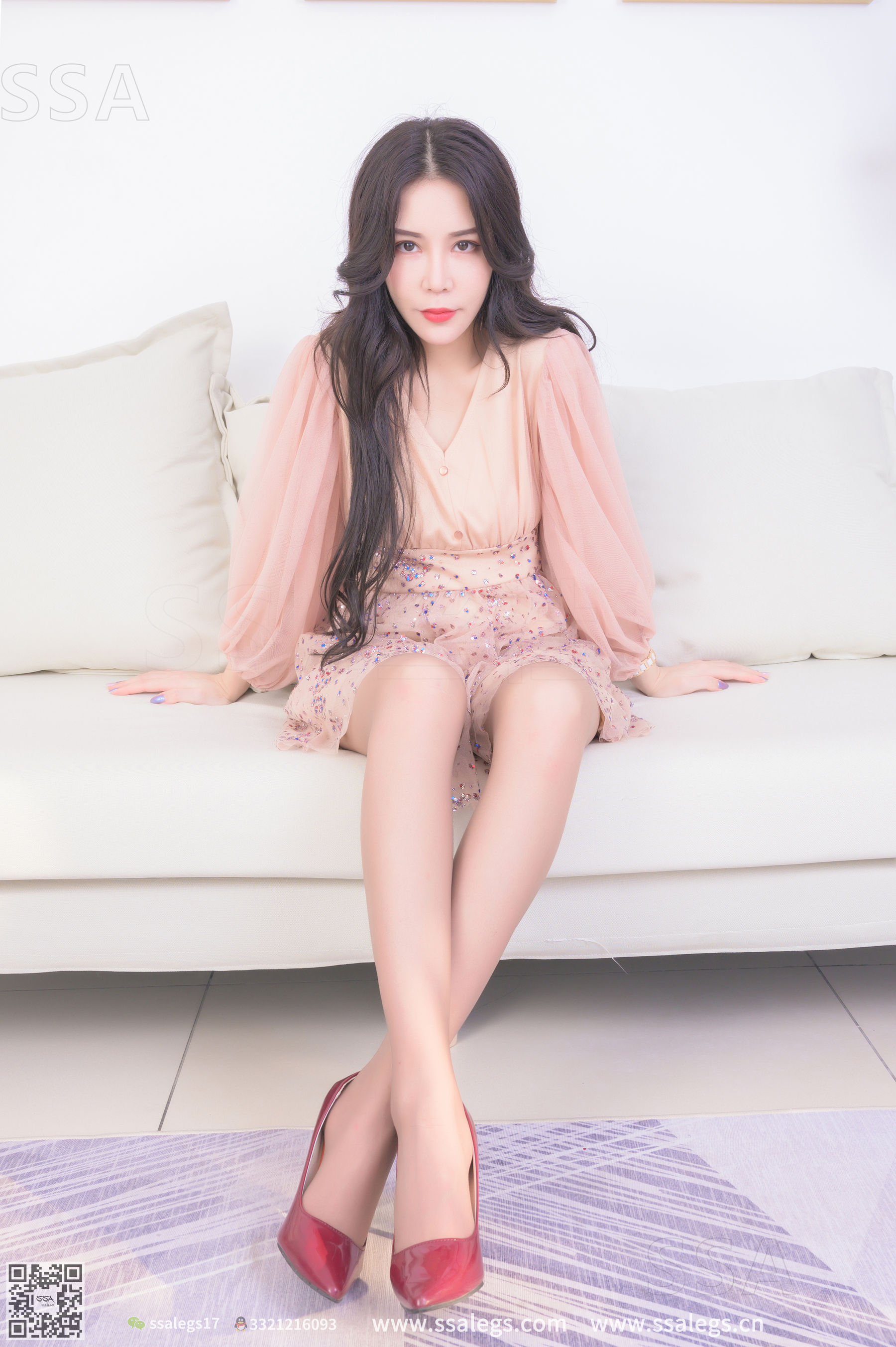 [SSA丝社]超清写真 No.312 娜娜 御姐的红色高跟鞋咖啡丝美腿  第11张