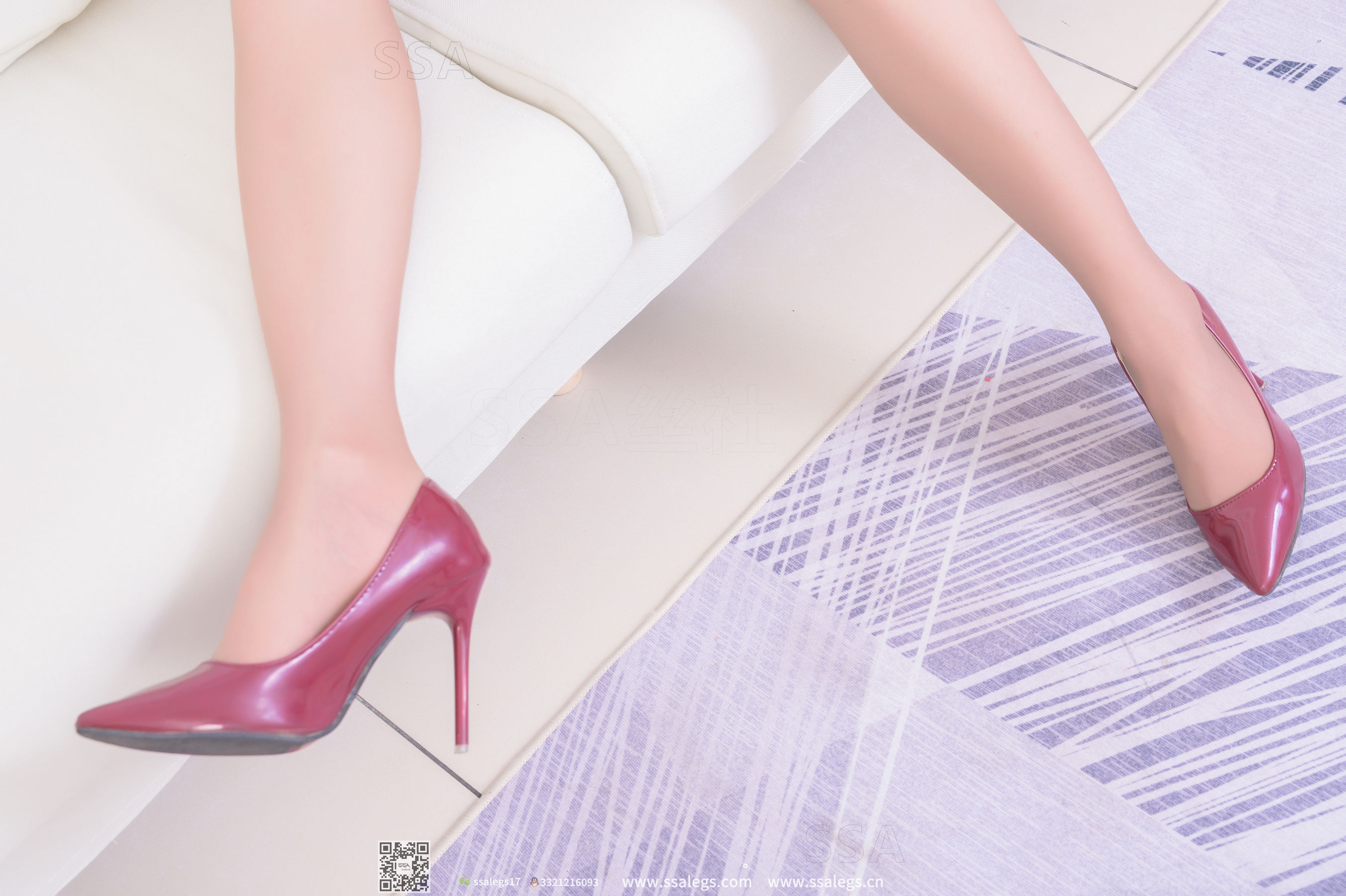 [SSA丝社]超清写真 No.312 娜娜 御姐的红色高跟鞋咖啡丝美腿  第128张