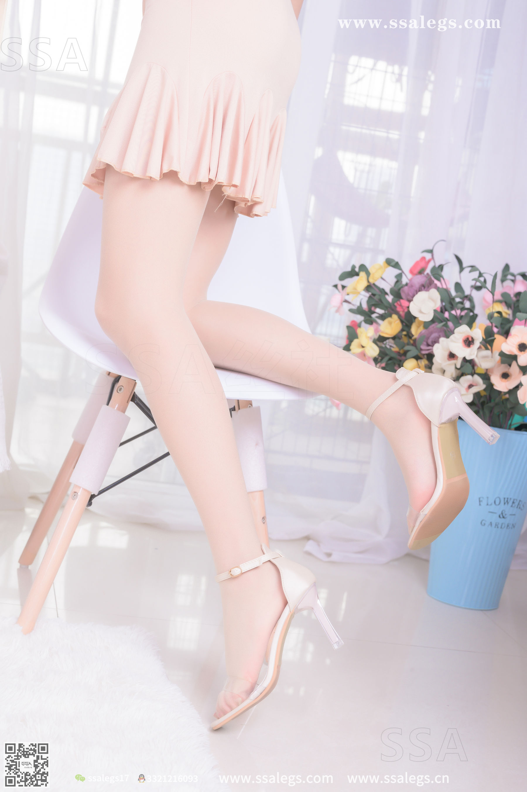[SSA丝社]超清写真 No.340 素素 画师少女的透明高跟鞋肉丝袜(上)  第15张