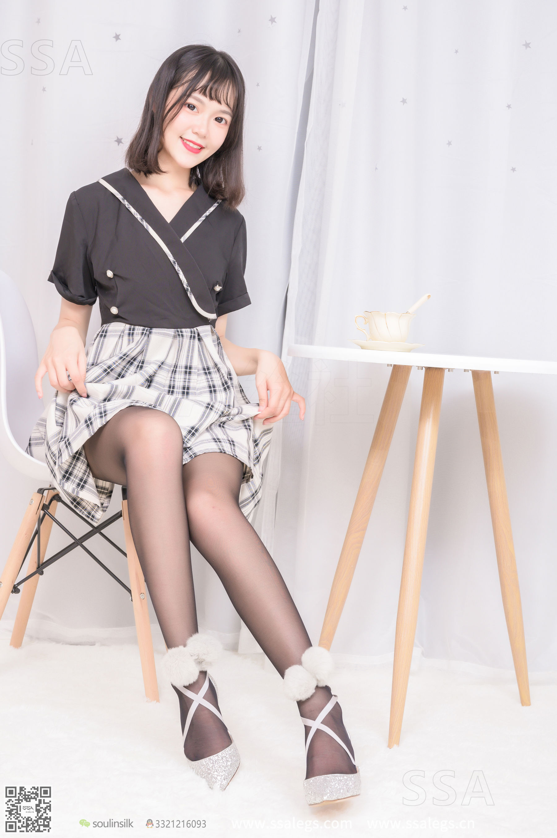 [SSA丝社]超清写真 No.261 阳阳 阳光少女的银色高跟鞋(上)  第3张