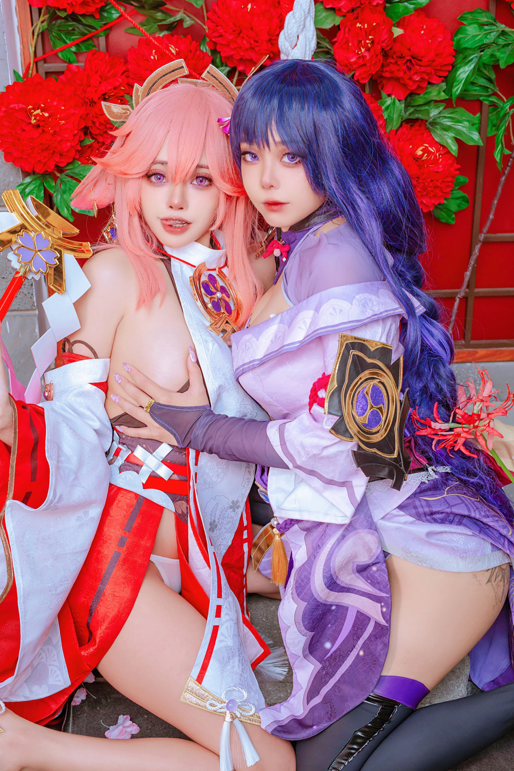 [福利COS] 日本性感萝莉Byoru&amp;Yae Miko Raiden Shogun  第24张