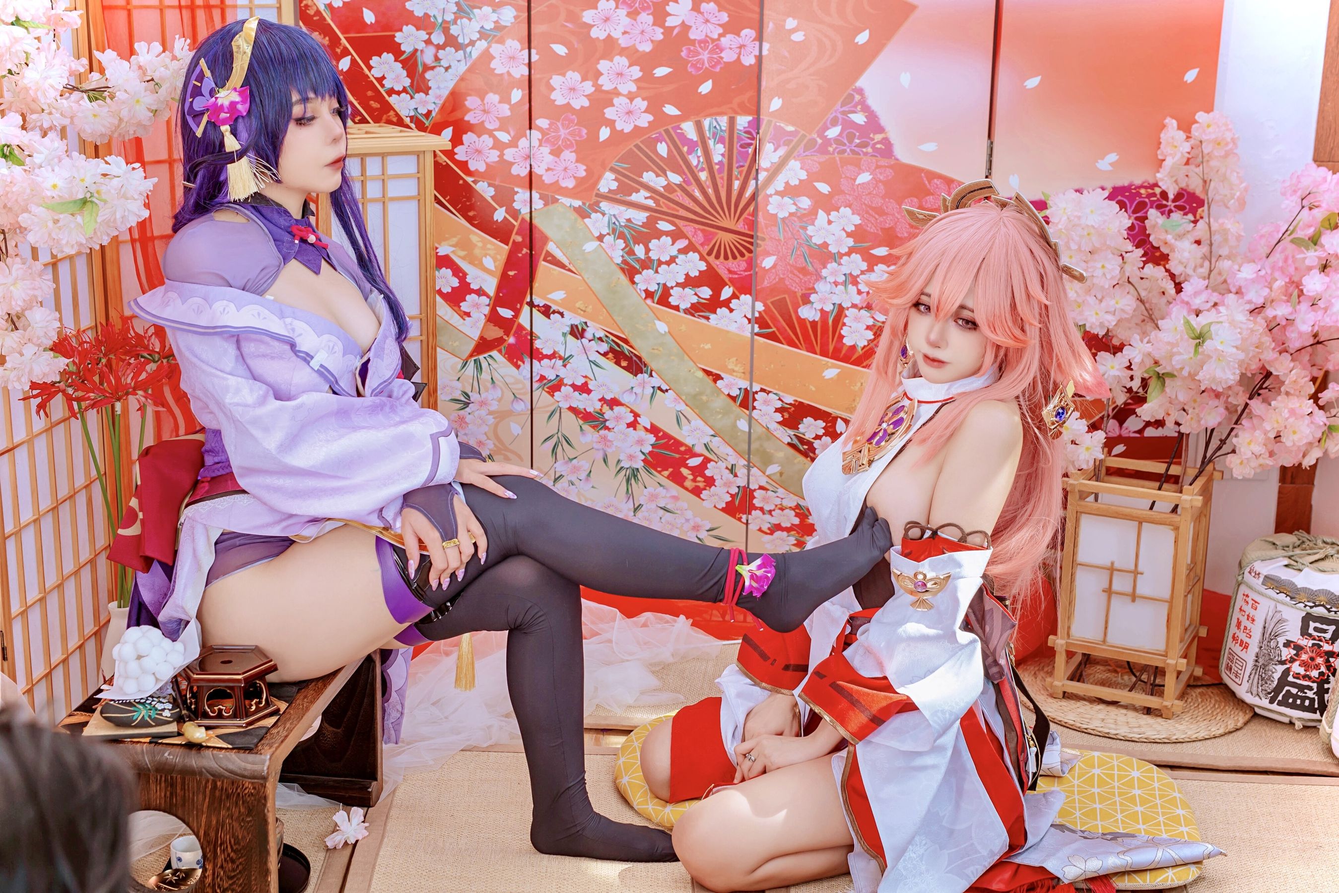 [福利COS] 日本性感萝莉Byoru&amp;Yae Miko Raiden Shogun  第20张