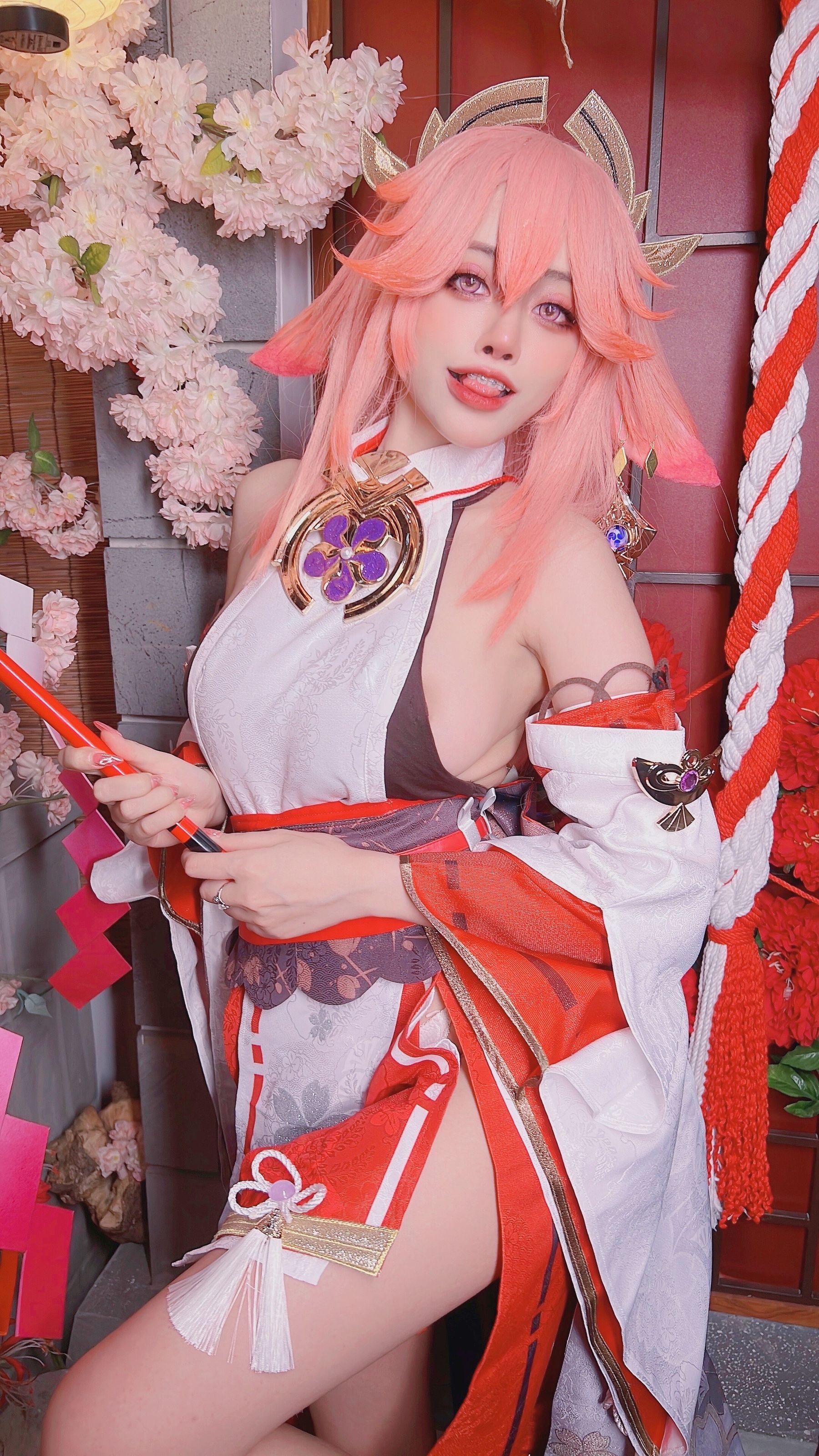 [福利COS] 日本性感萝莉Byoru&amp;Yae Miko Raiden Shogun  第68张