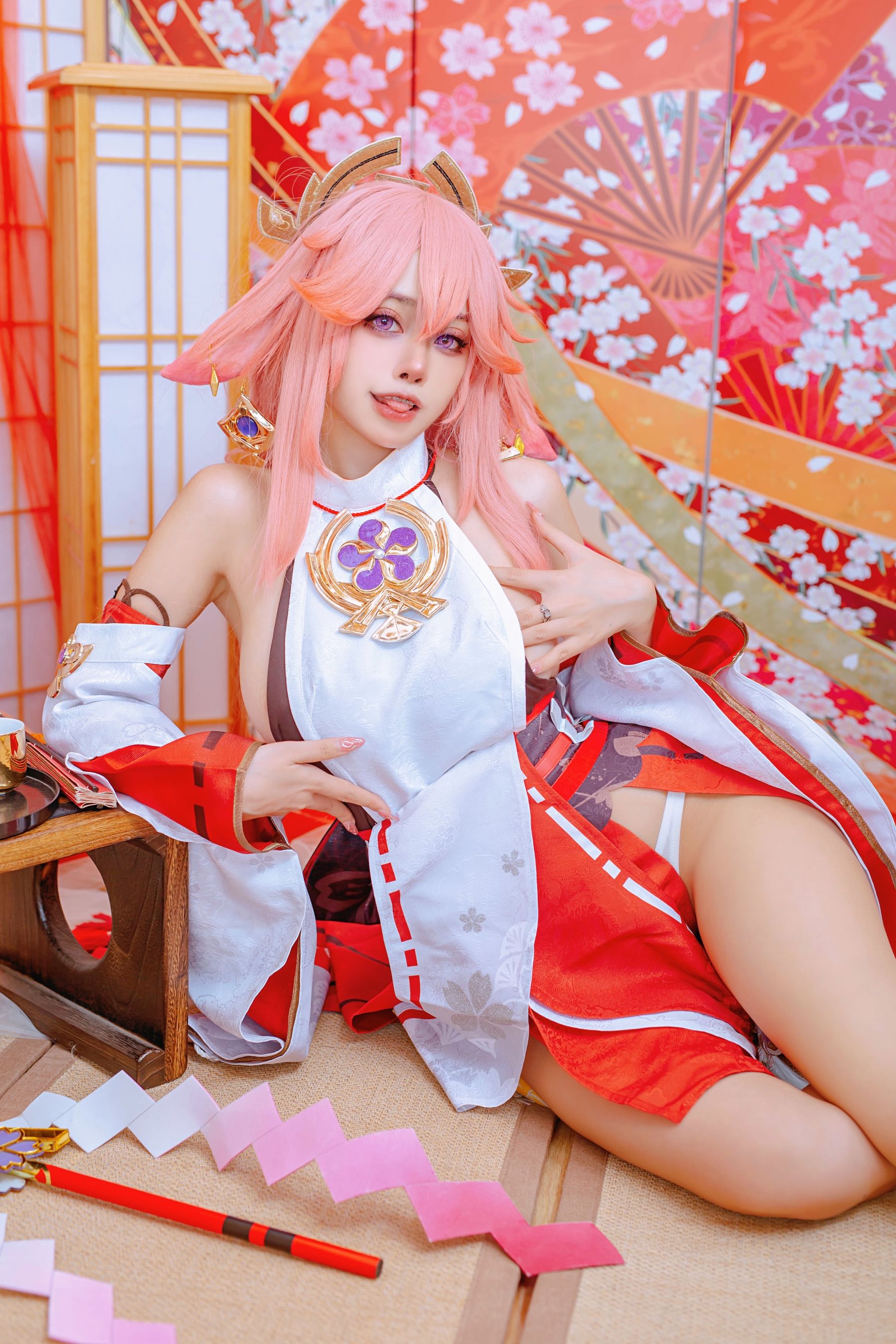 [福利COS] 日本性感萝莉Byoru&amp;Yae Miko Raiden Shogun  第6张