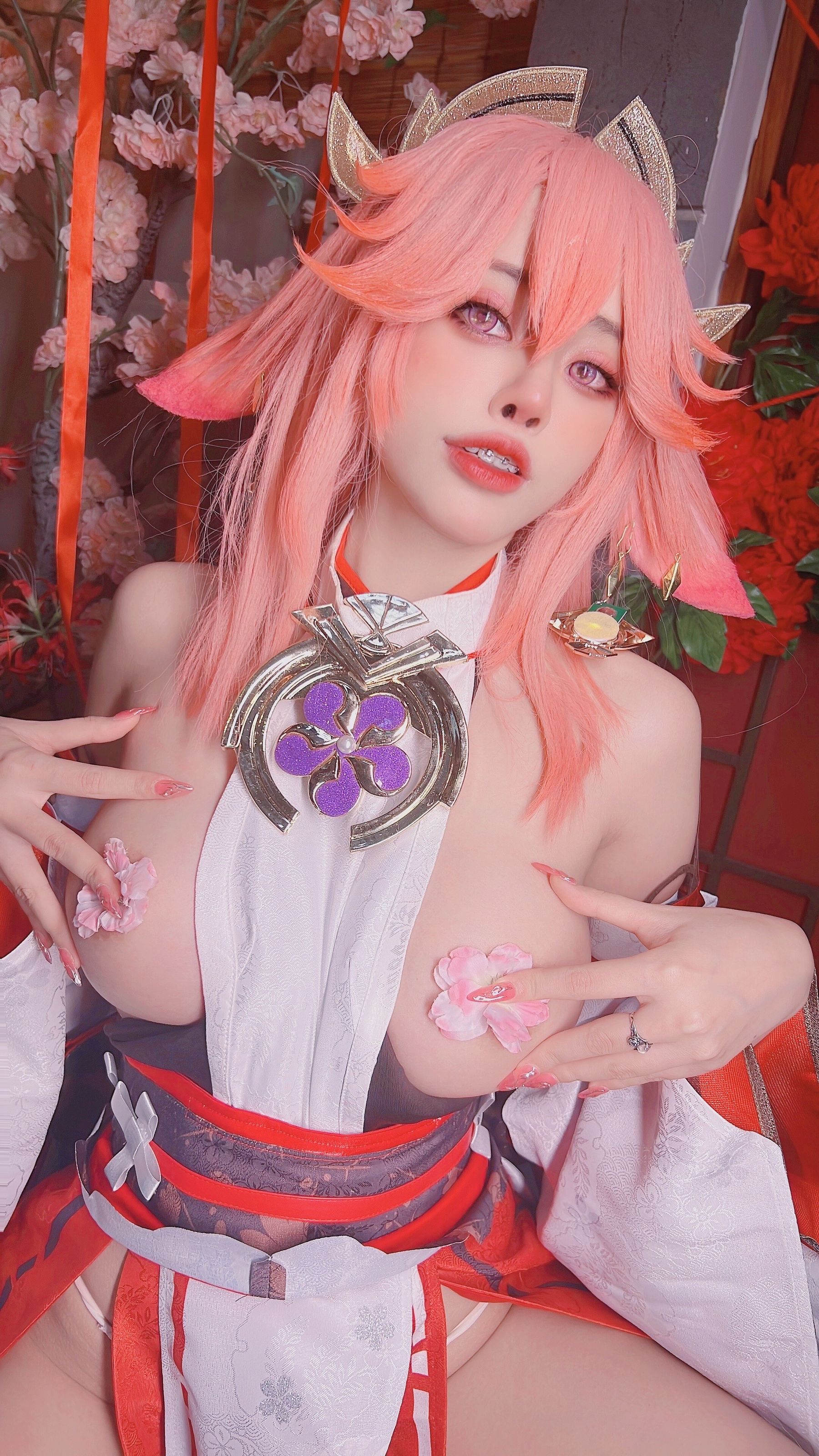 [福利COS] 日本性感萝莉Byoru&amp;Yae Miko Raiden Shogun  第71张