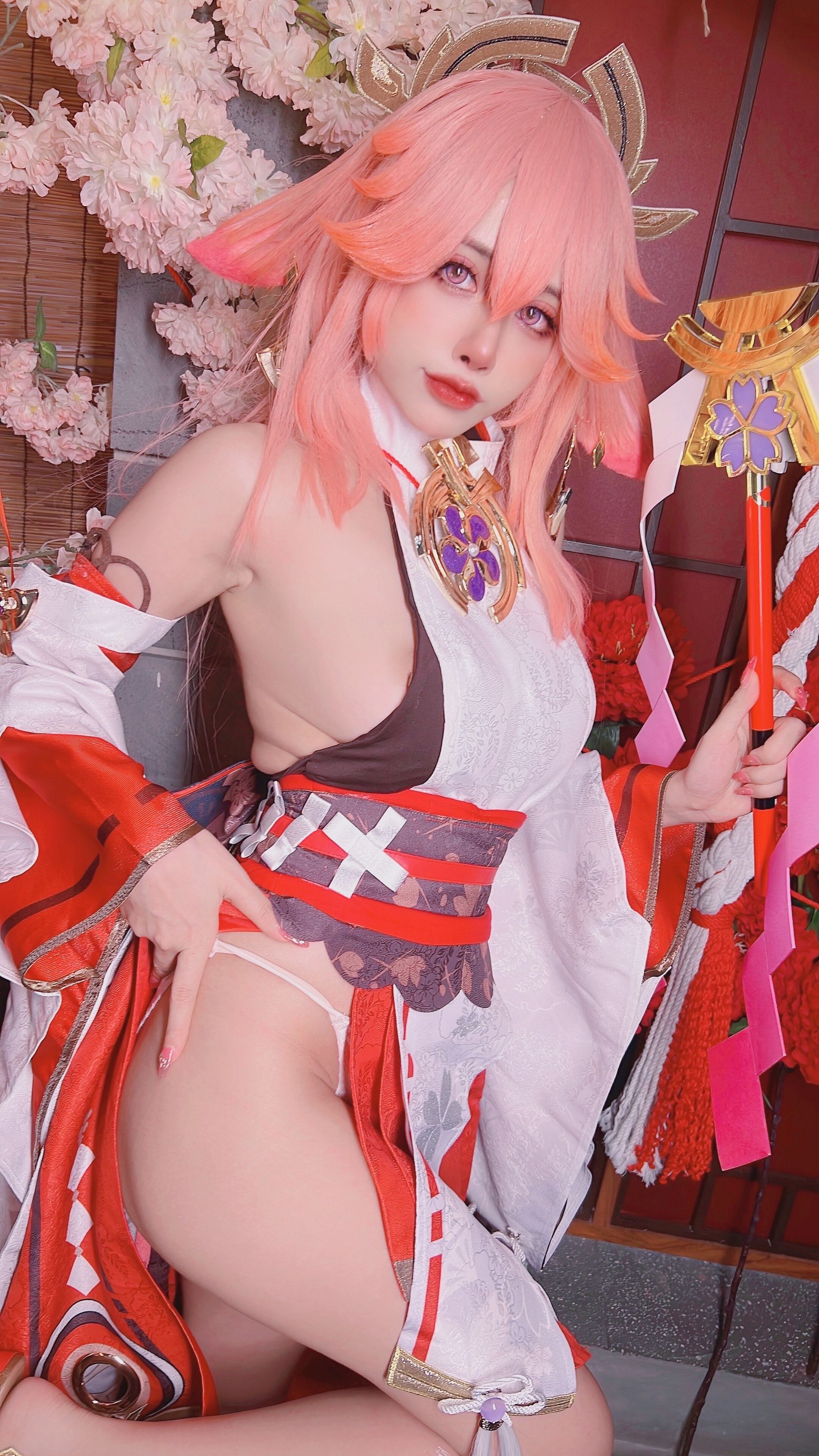 [福利COS] 日本性感萝莉Byoru&amp;Yae Miko Raiden Shogun  第66张