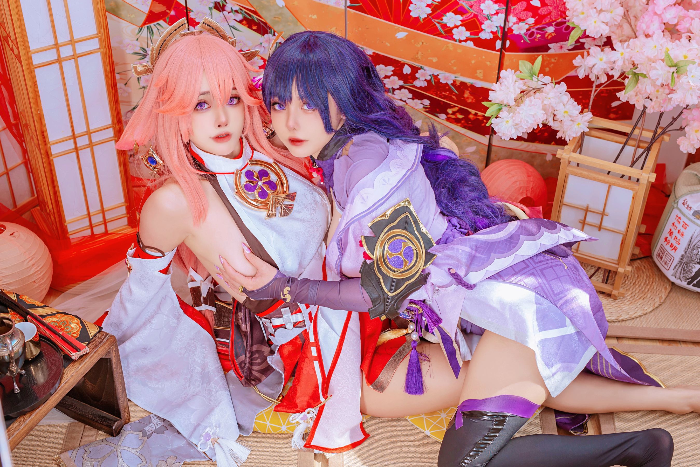 [福利COS] 日本性感萝莉Byoru&amp;Yae Miko Raiden Shogun  第15张