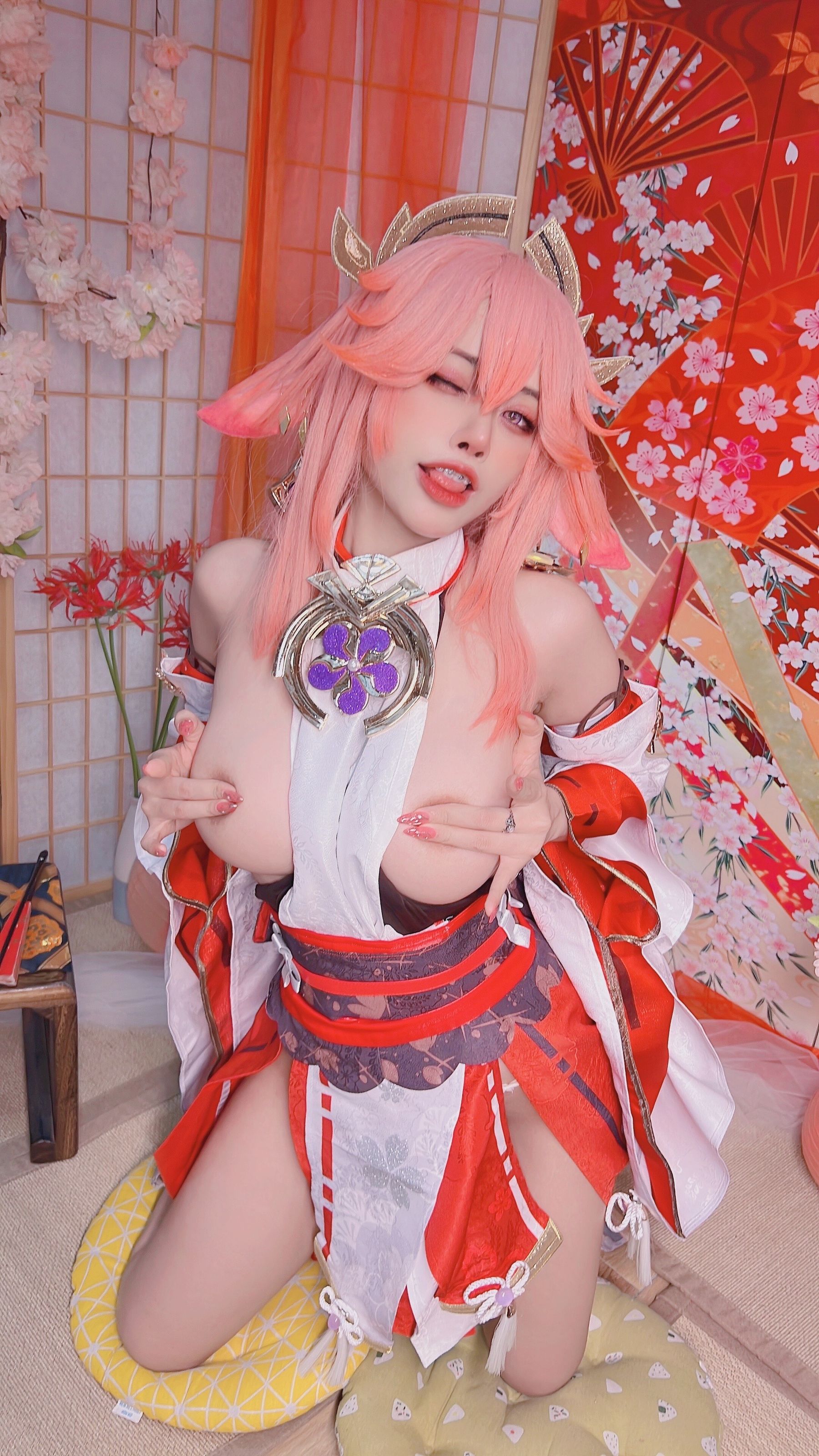 [福利COS] 日本性感萝莉Byoru&amp;Yae Miko Raiden Shogun  第72张