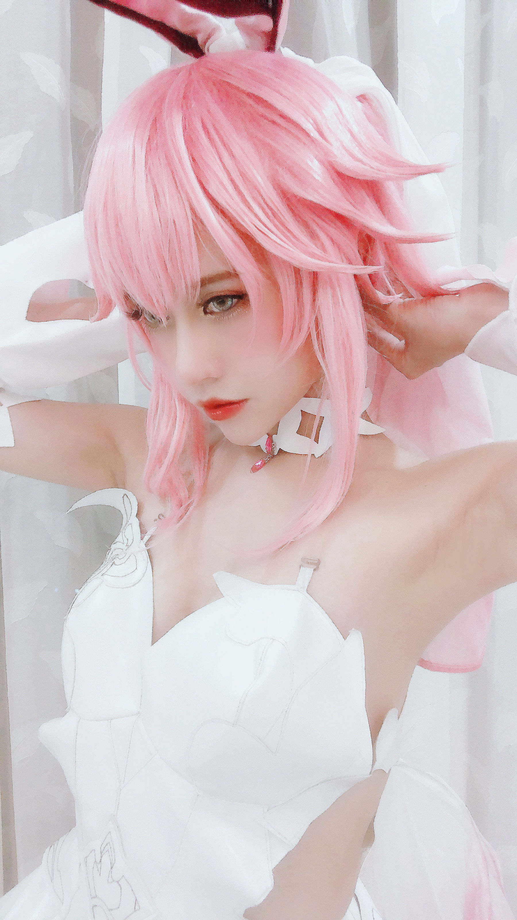 [福利COS] PingPing - Yae Sakura Wedding dress  第3张