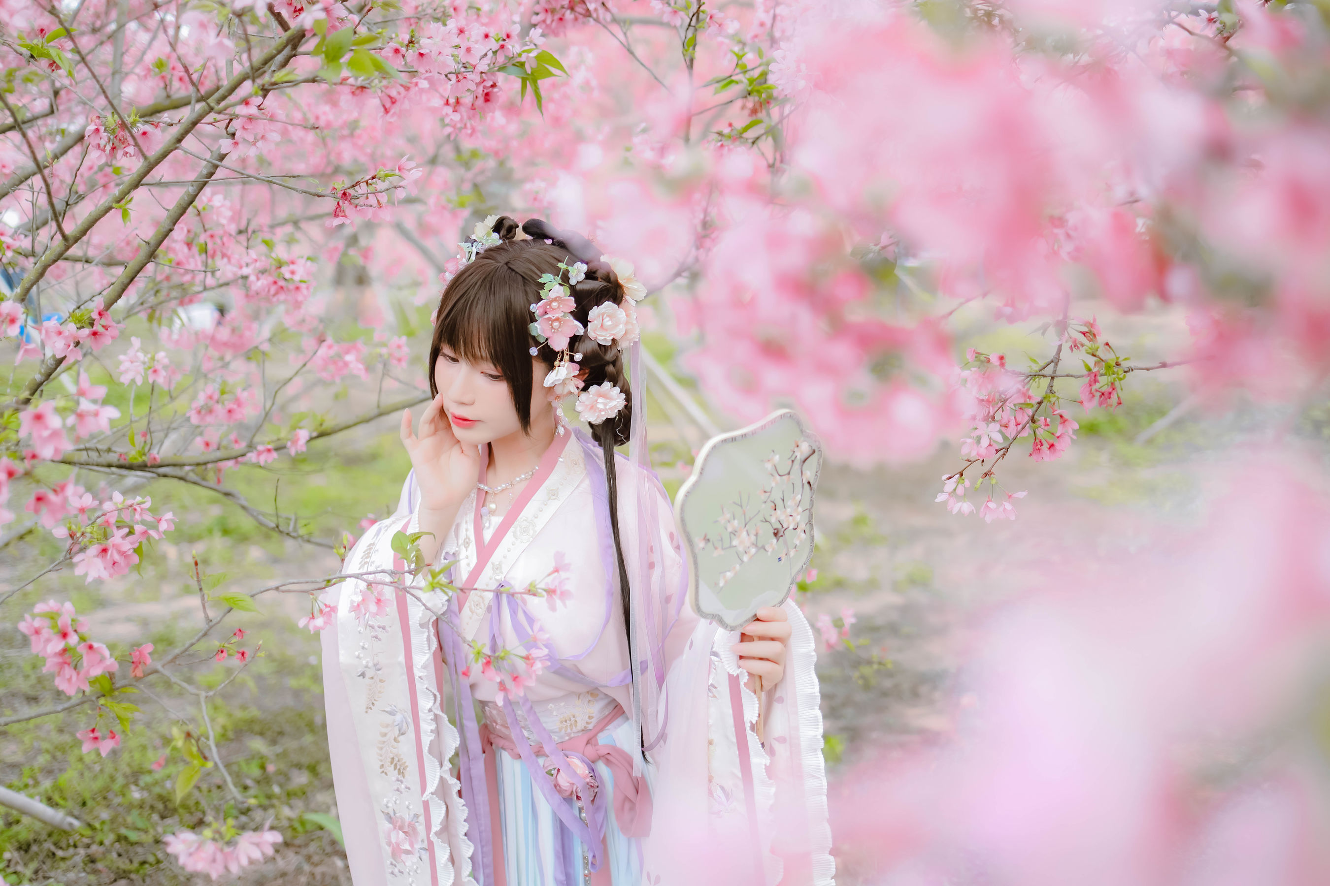 [福利COS] 萌妹子Nyako喵子 - 樱花汉服 花神祈愿  第12张