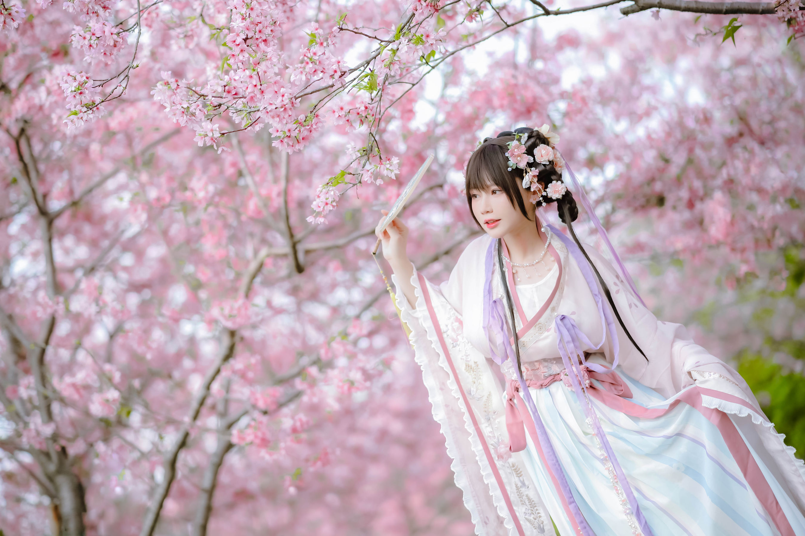 [福利COS] 萌妹子Nyako喵子 - 樱花汉服 花神祈愿  第10张