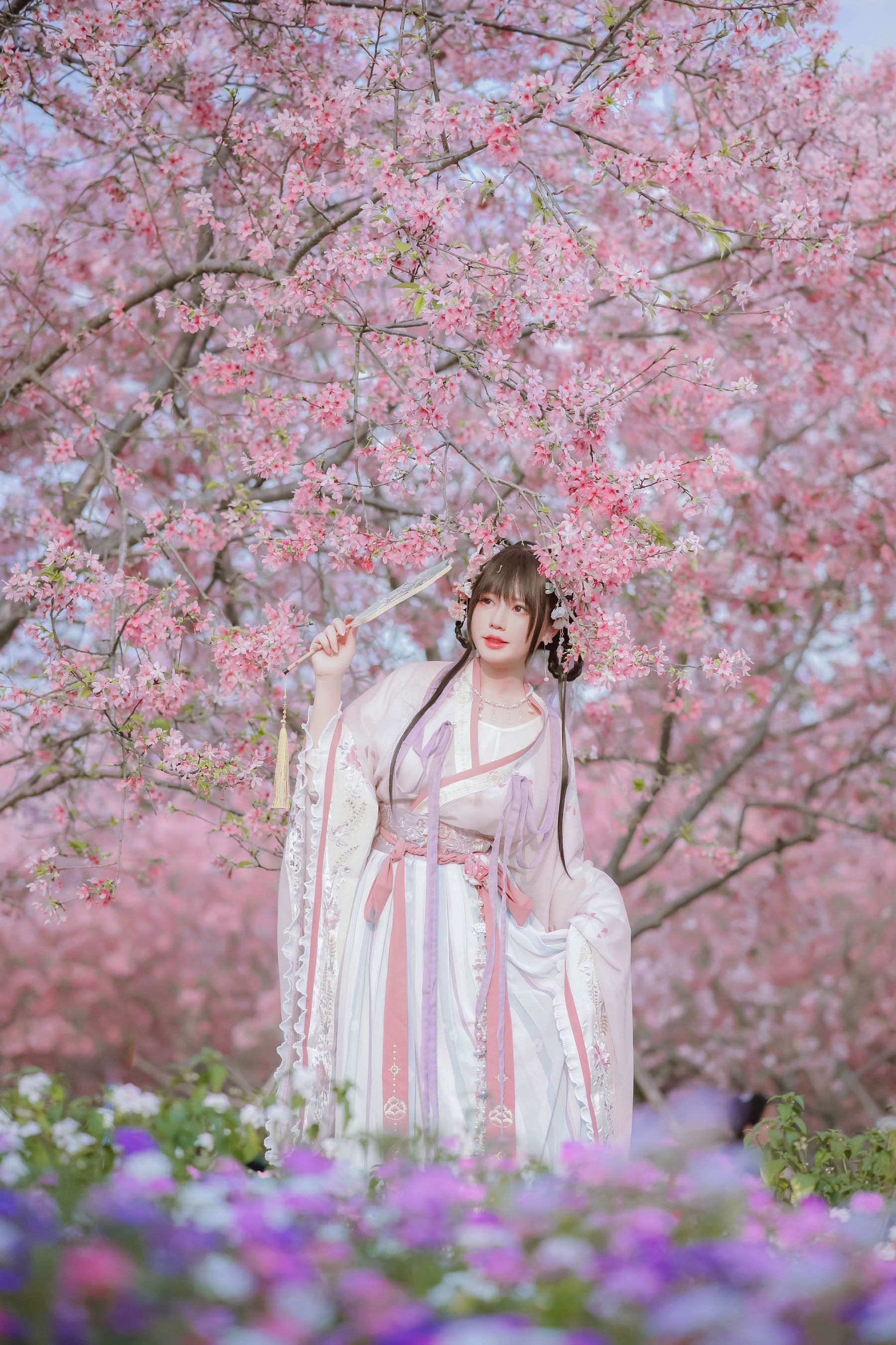 [福利COS] 萌妹子Nyako喵子 - 樱花汉服 花神祈愿  第39张