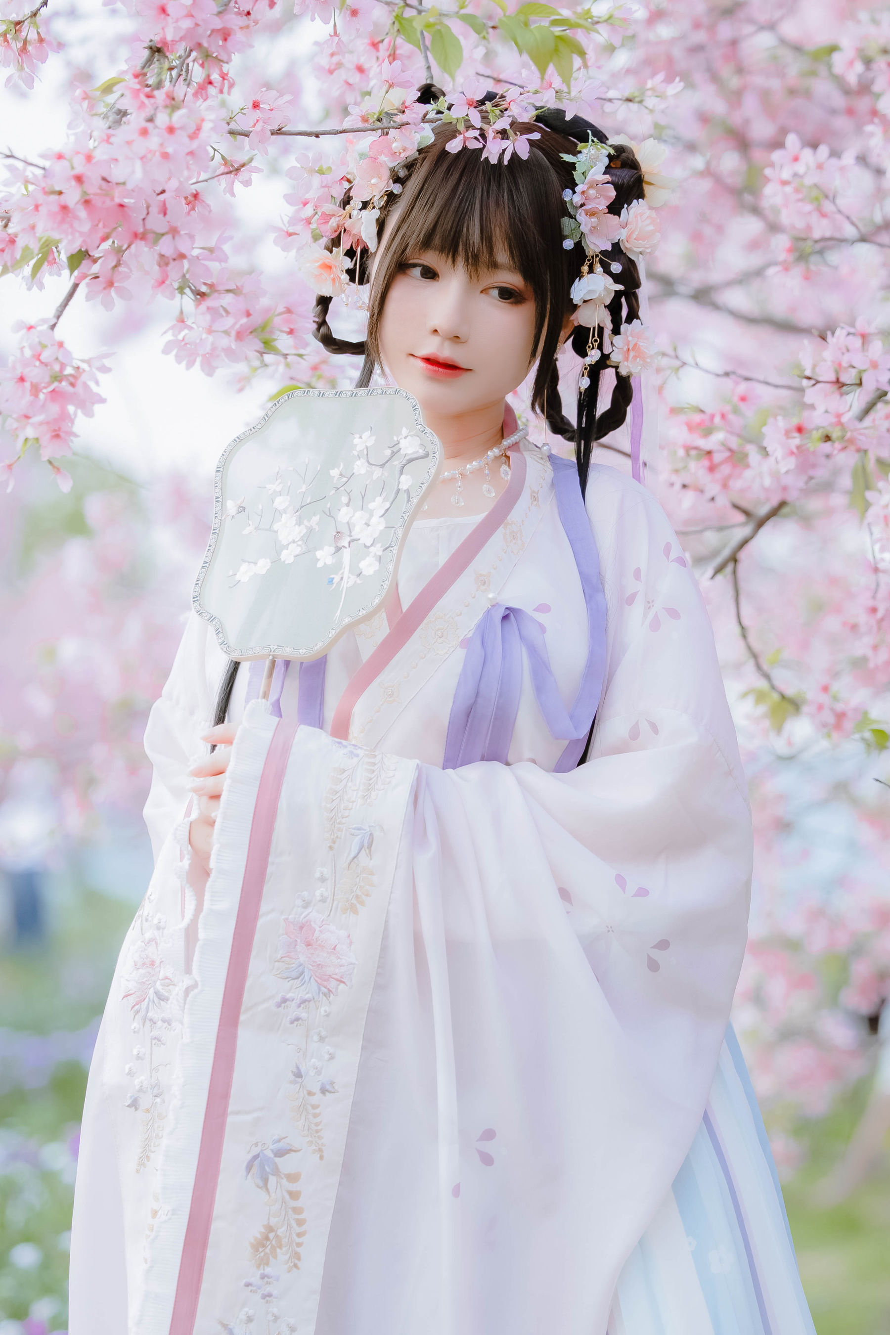 [福利COS] 萌妹子Nyako喵子 - 樱花汉服 花神祈愿  第4张