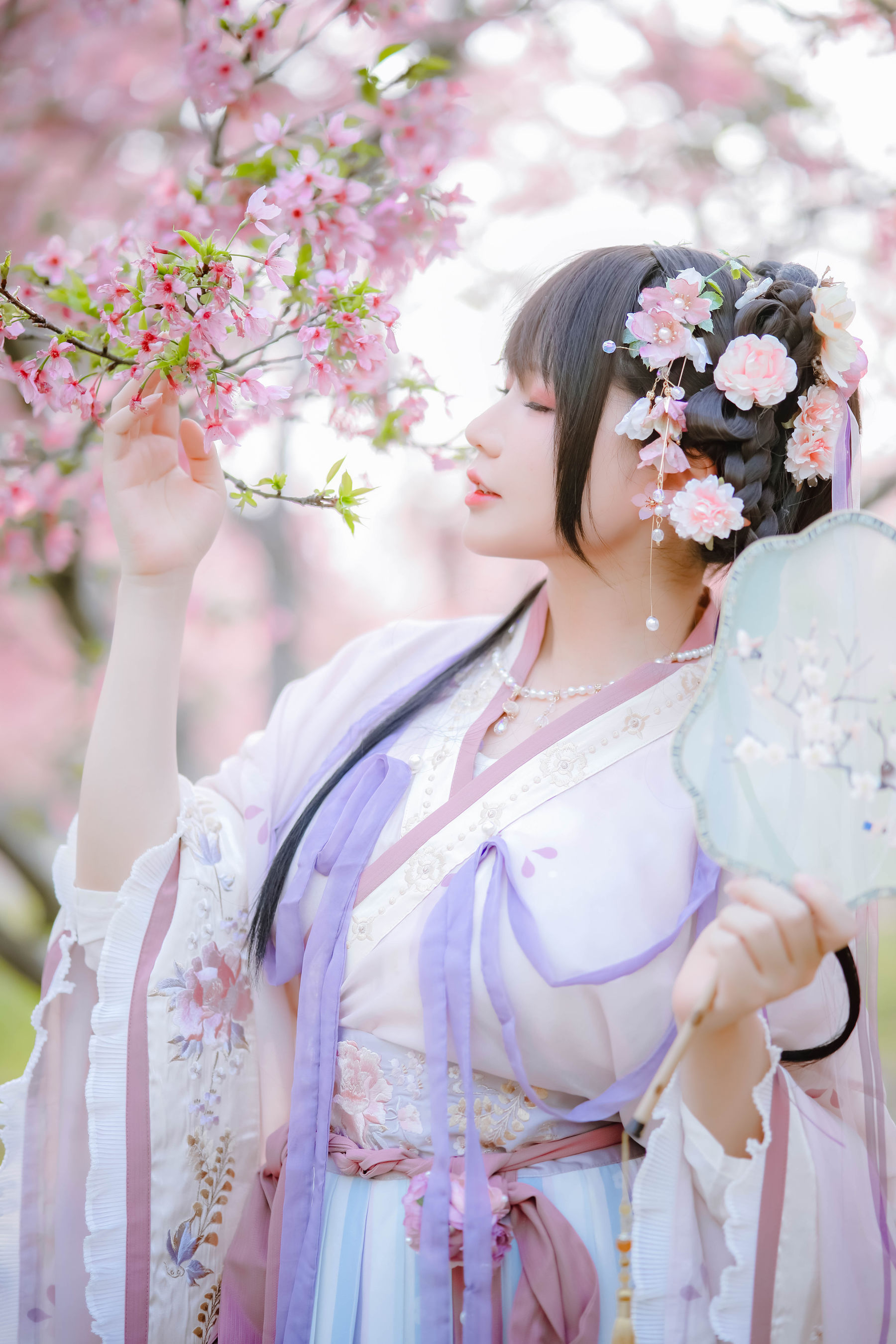 [福利COS] 萌妹子Nyako喵子 - 樱花汉服 花神祈愿  第9张