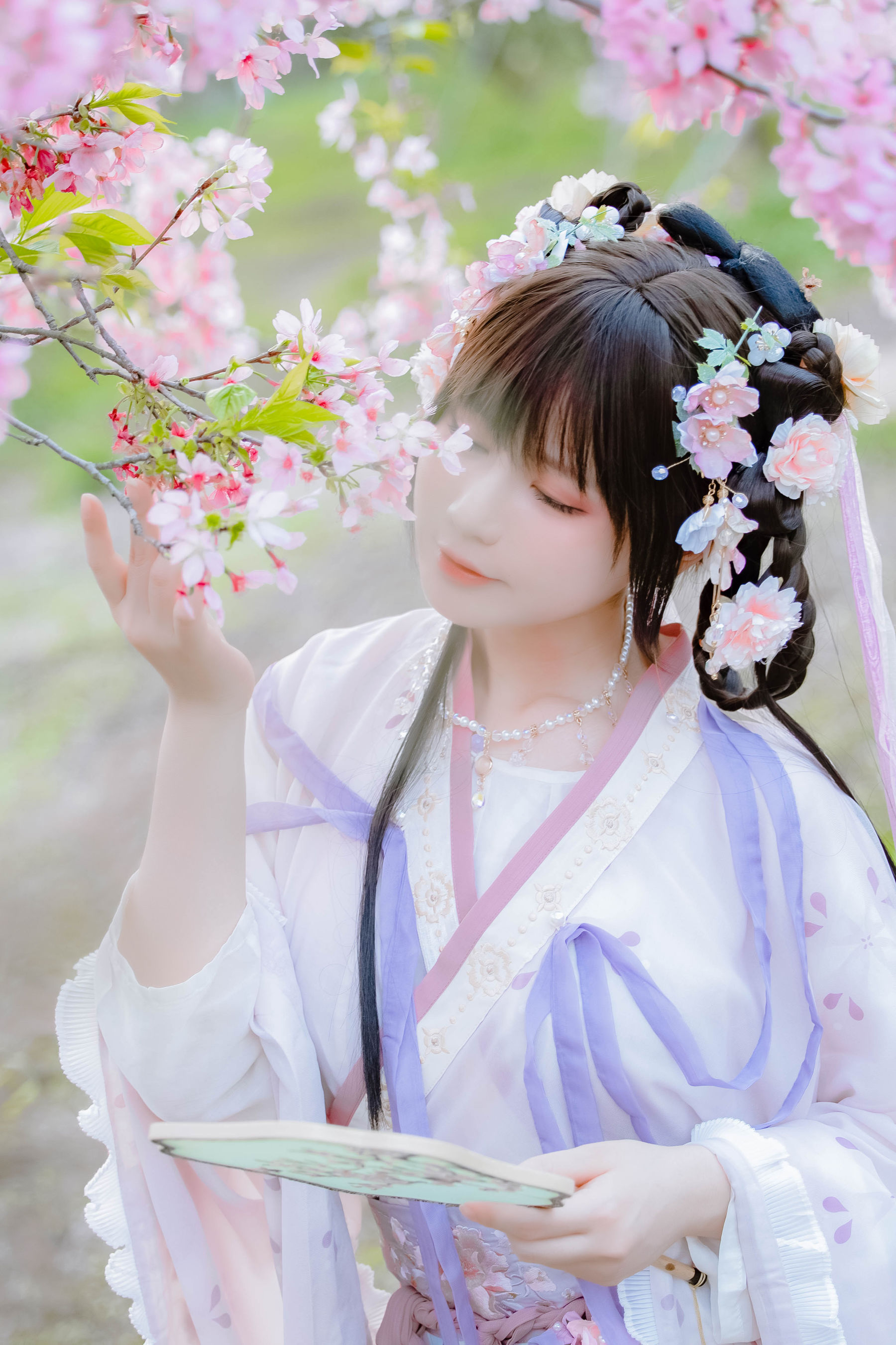 [福利COS] 萌妹子Nyako喵子 - 樱花汉服 花神祈愿  第8张