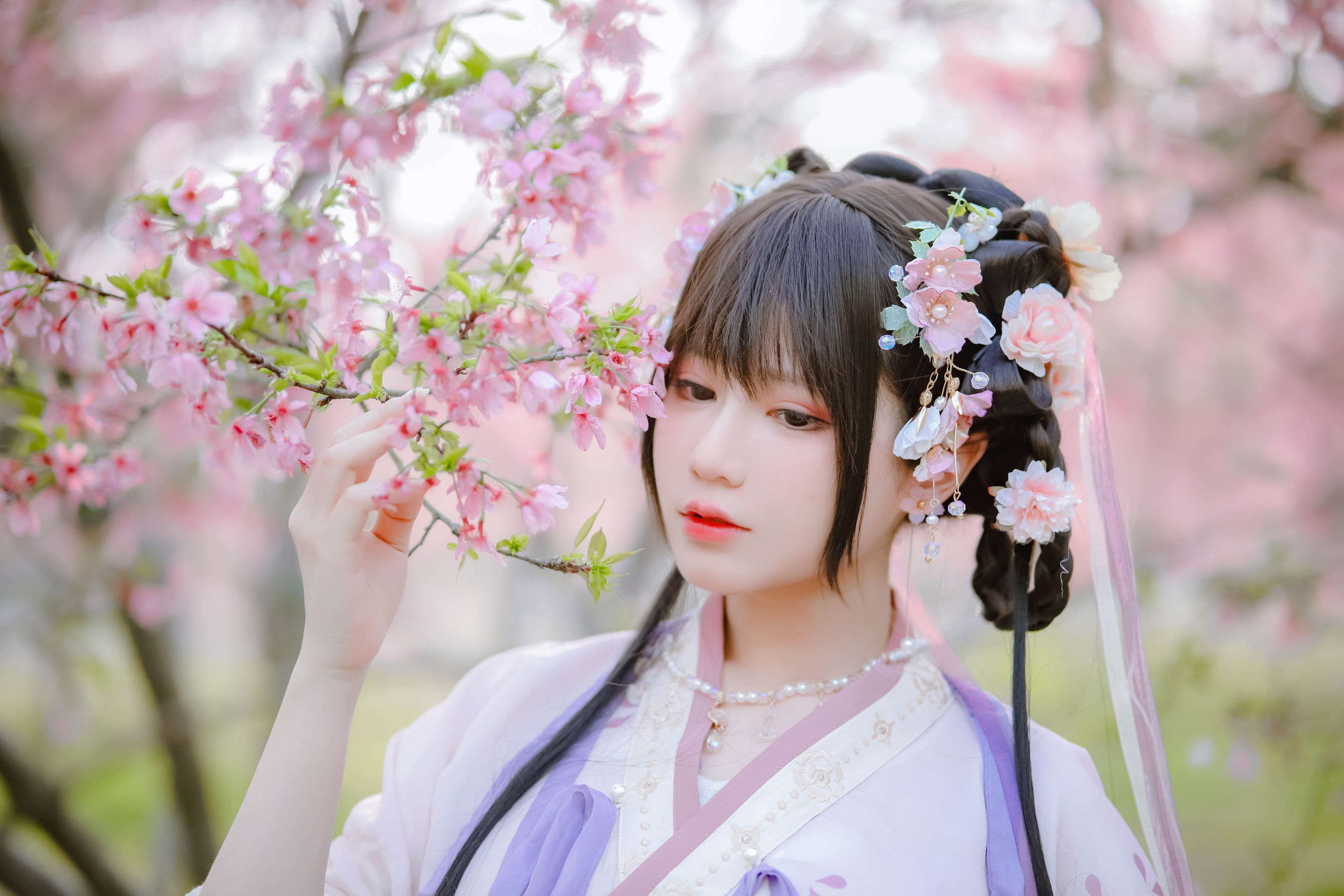 [福利COS] 萌妹子Nyako喵子 - 樱花汉服 花神祈愿  第32张