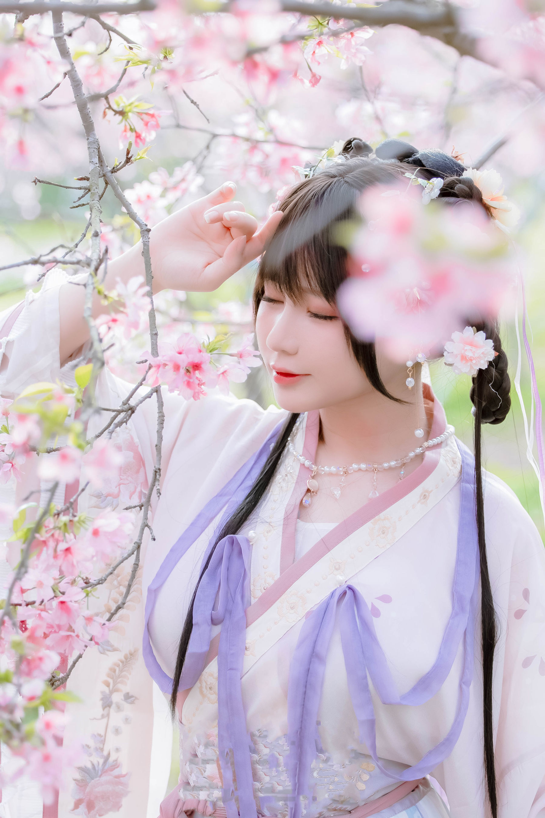 [福利COS] 萌妹子Nyako喵子 - 樱花汉服 花神祈愿  第3张