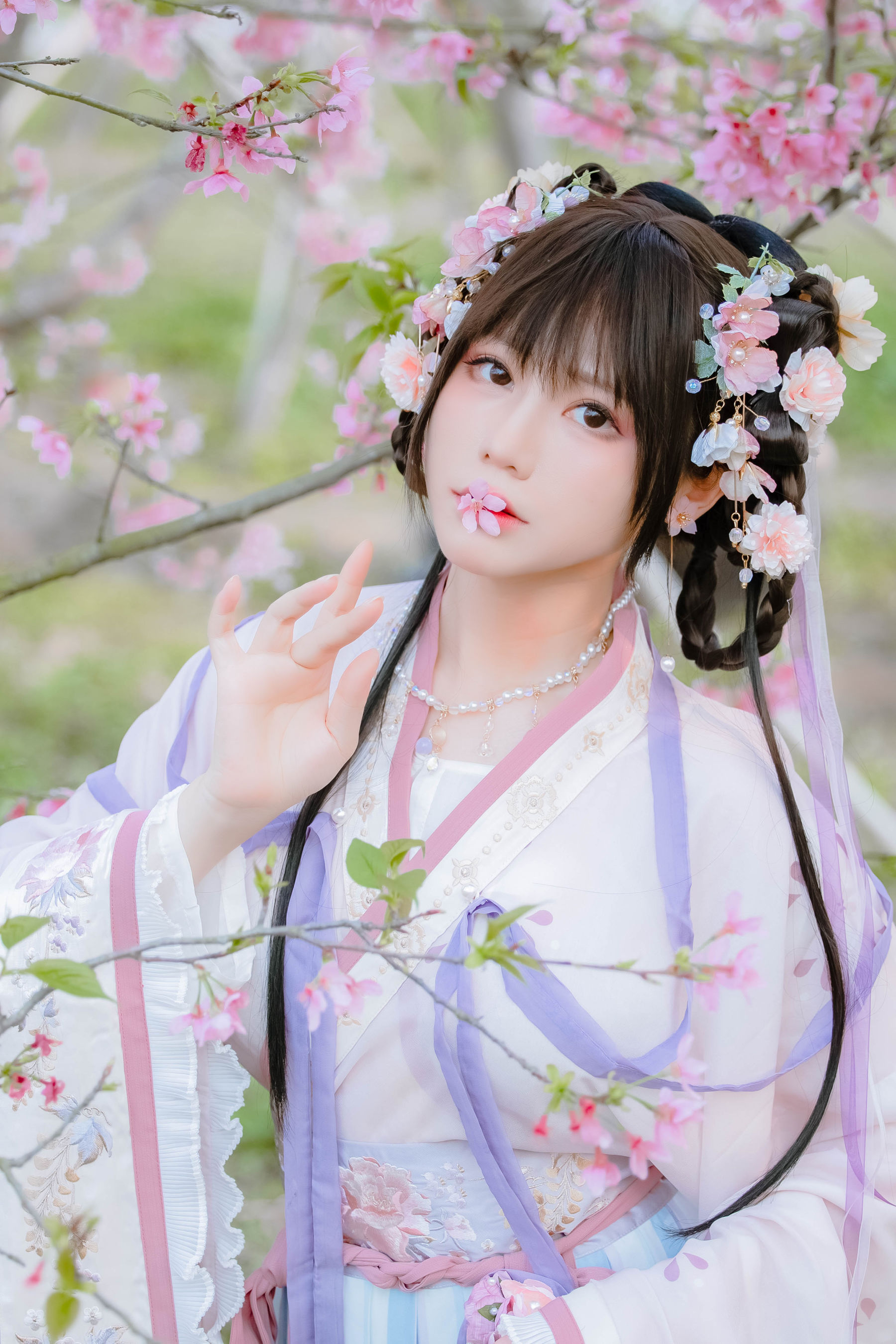 [福利COS] 萌妹子Nyako喵子 - 樱花汉服 花神祈愿  第23张