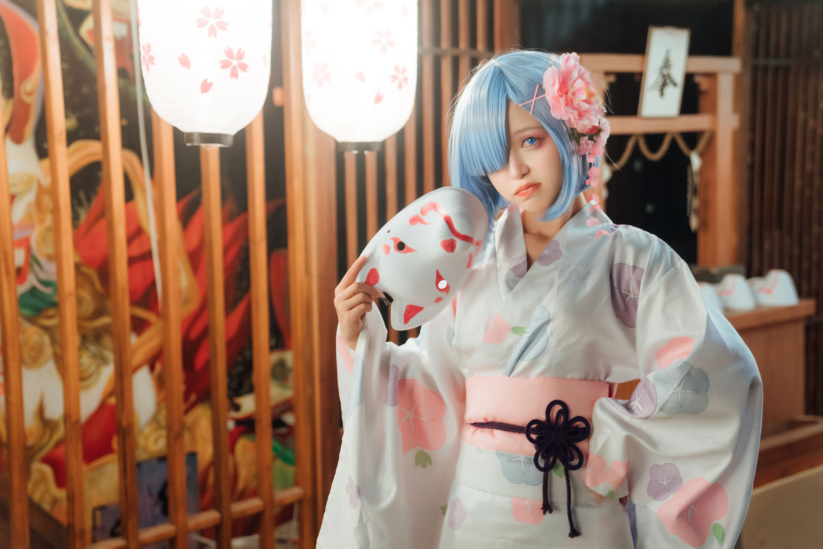 [网红COSER] 美少女晕崽 - 和服雷姆  第5张