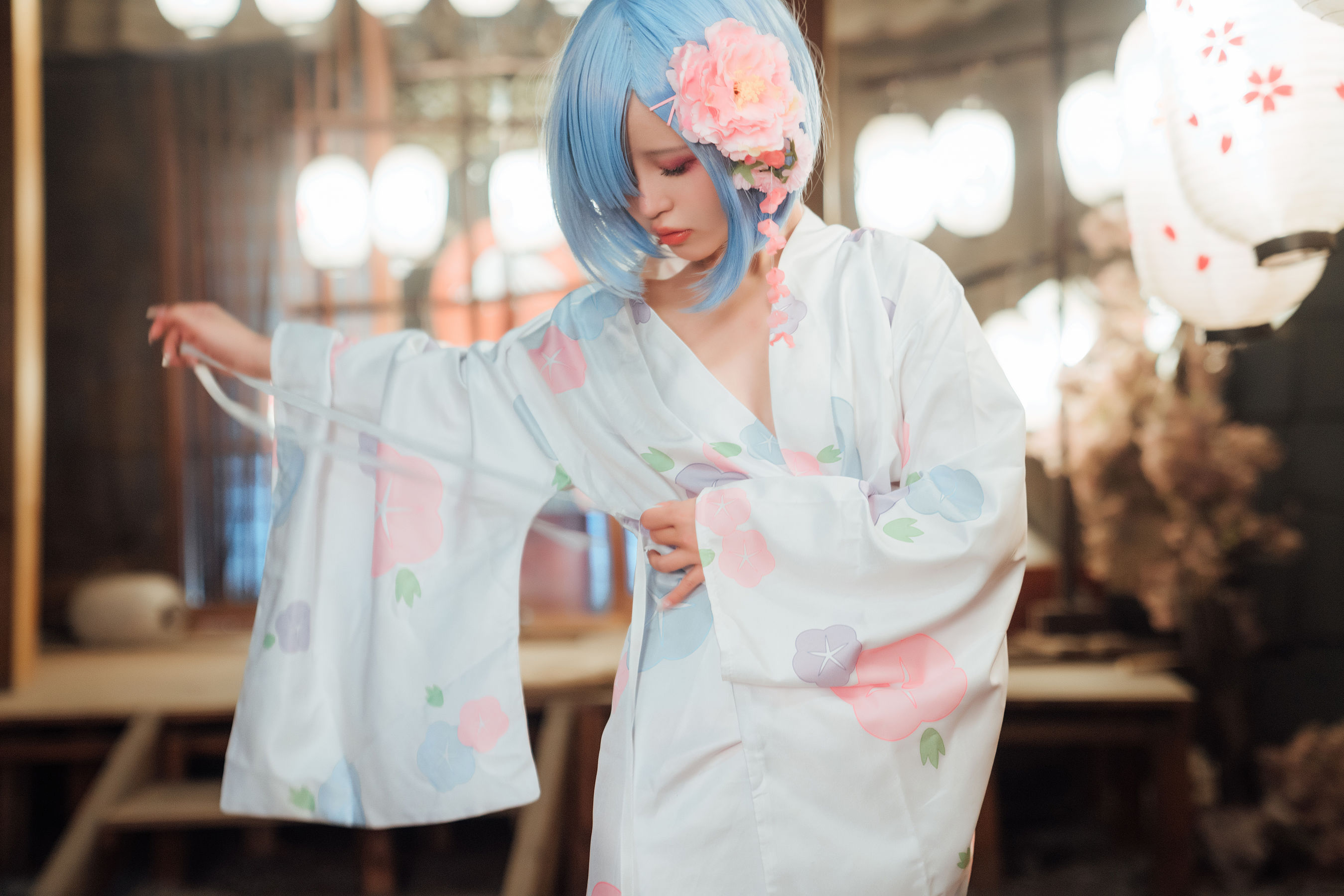 [网红COSER] 美少女晕崽 - 和服雷姆  第25张