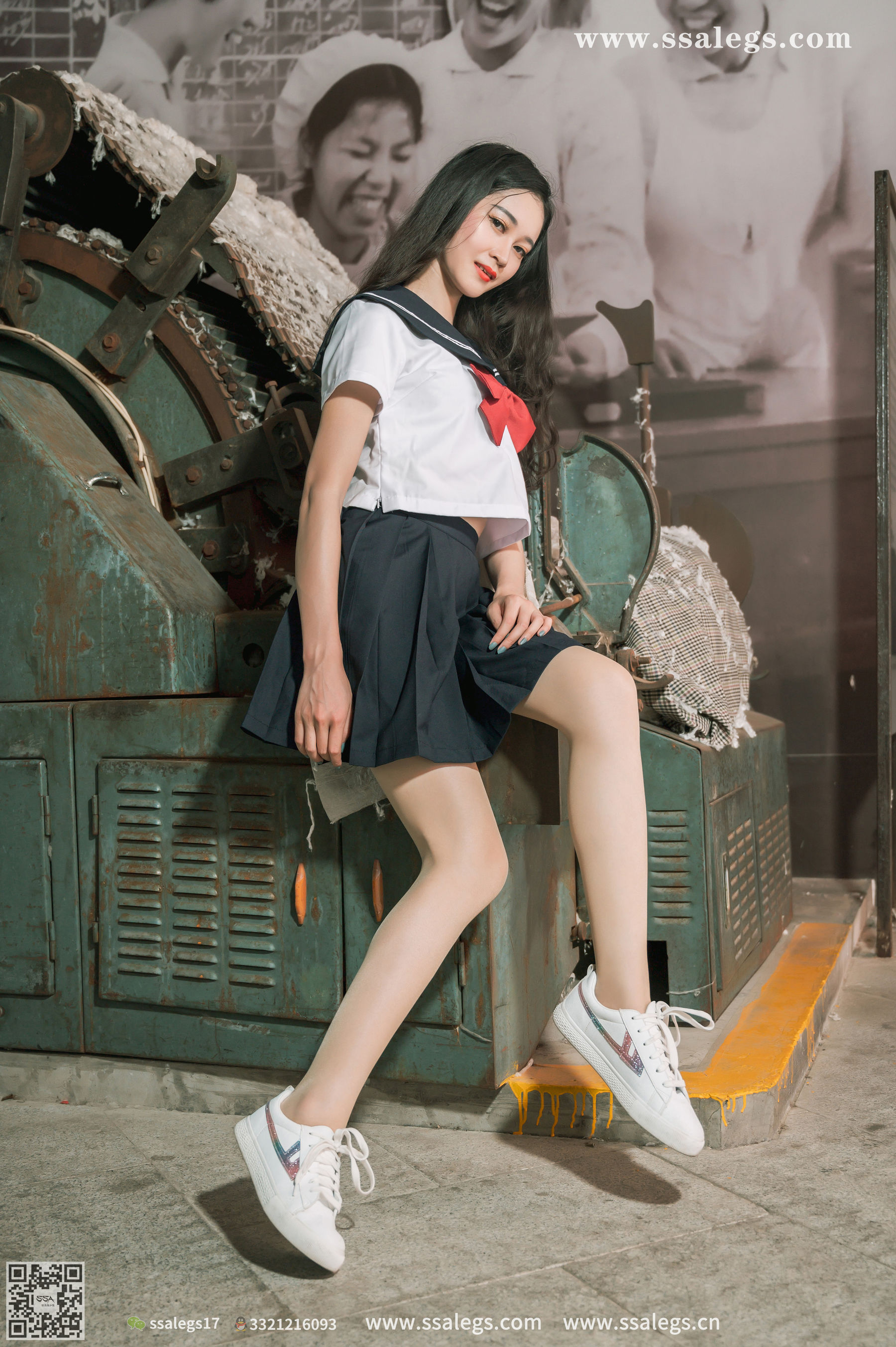 [SSA丝社]超清写真 No.422 漫漫 白色jk制服肉丝写真(下)  第4张
