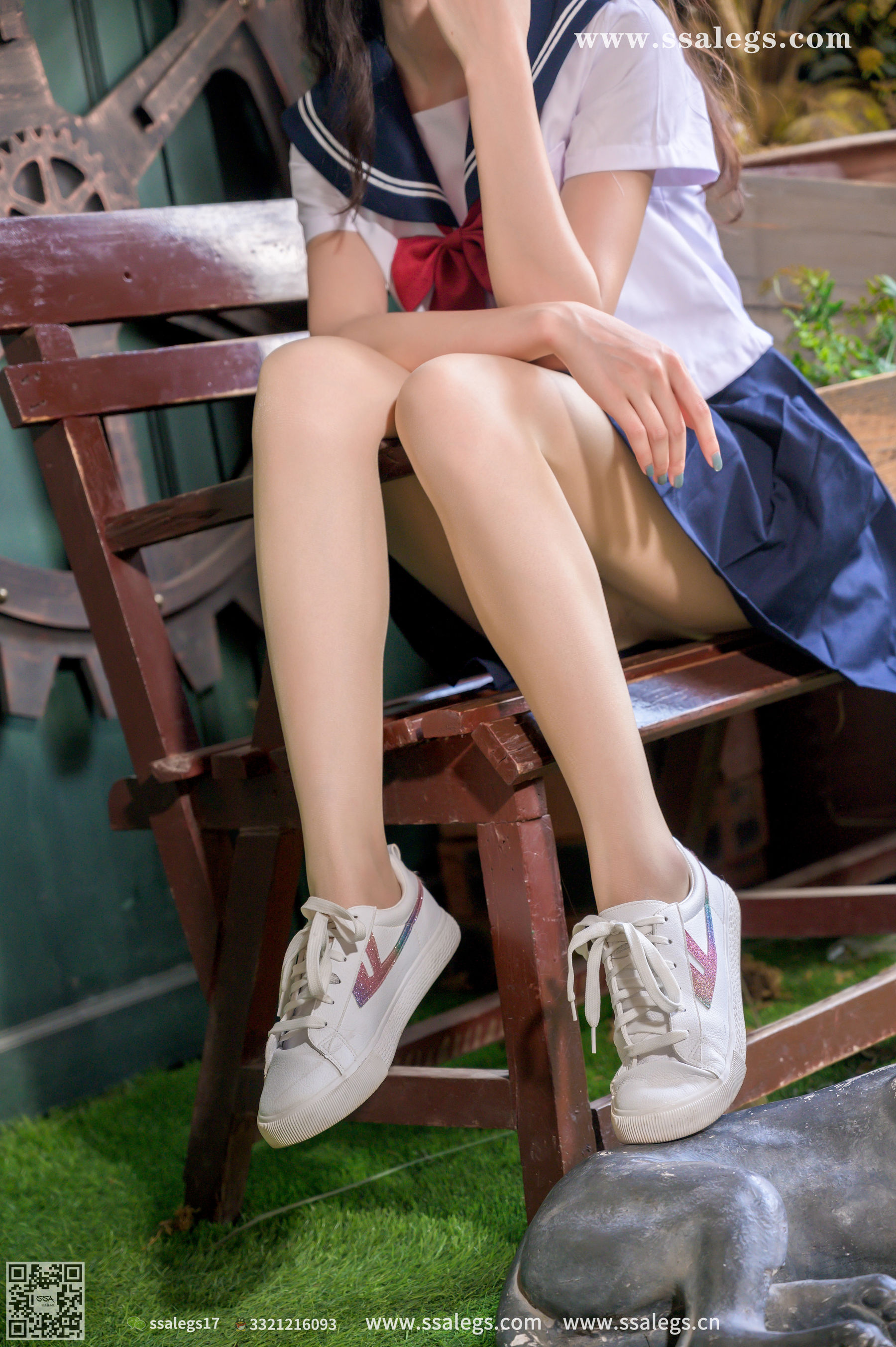 [SSA丝社]超清写真 No.421 漫漫 白色jk制服肉丝写真(上)  第9张