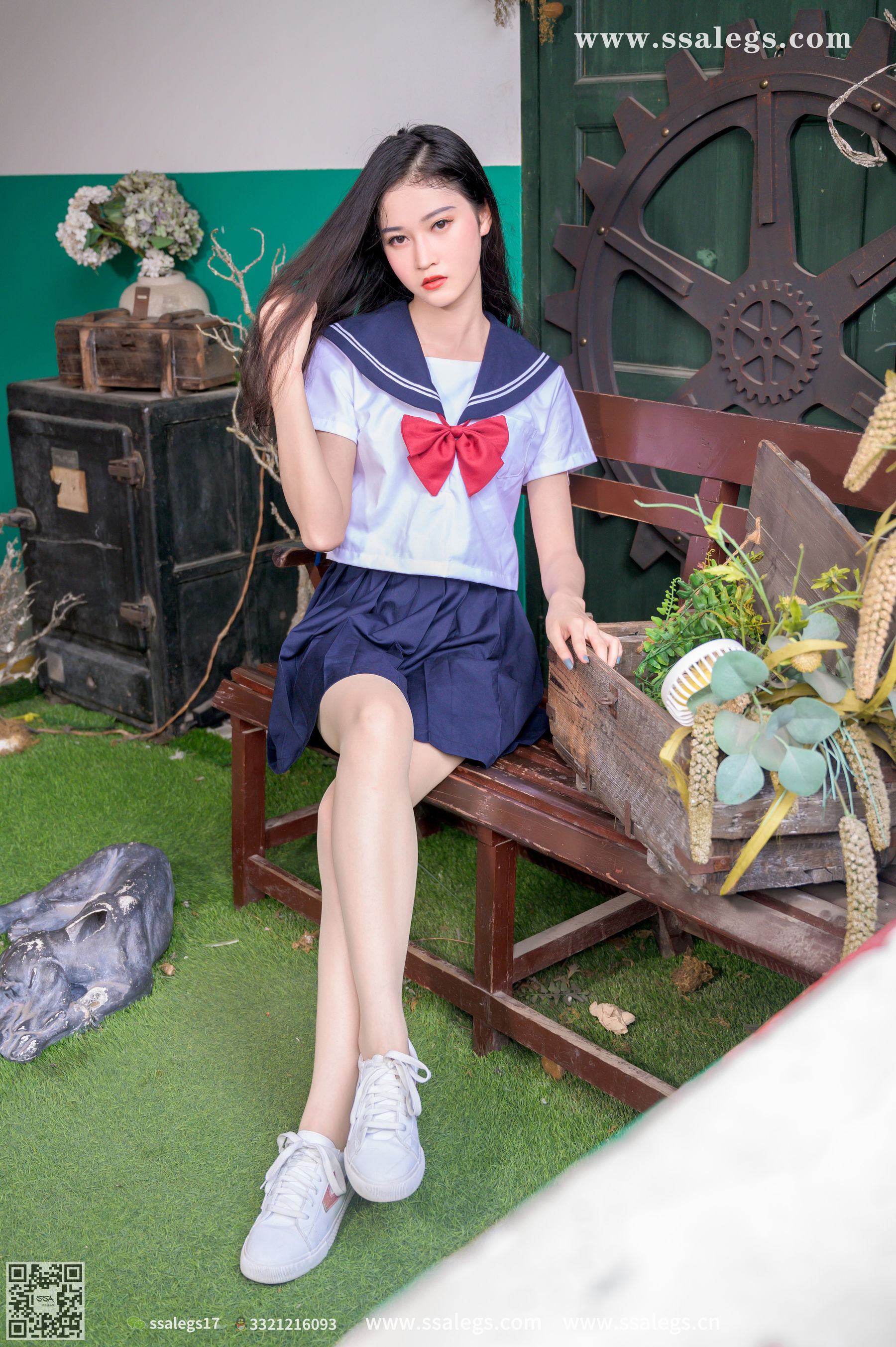 [SSA丝社]超清写真 No.421 漫漫 白色jk制服肉丝写真(上)  第16张