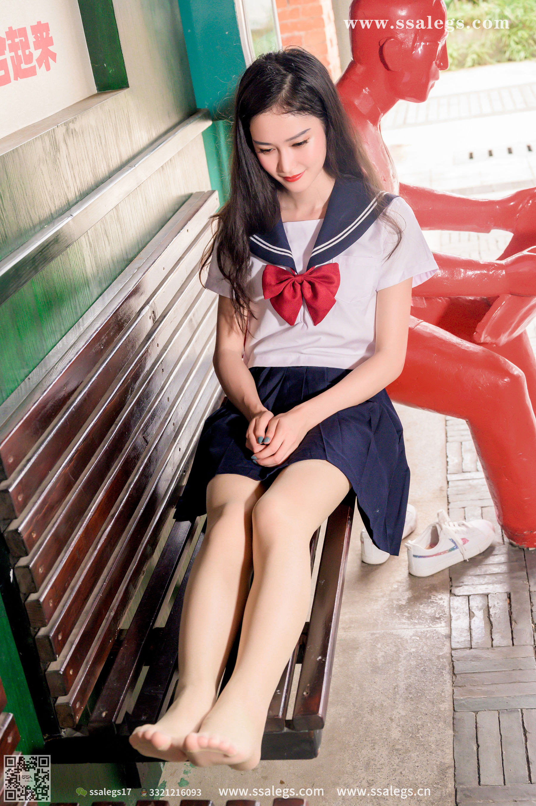 [SSA丝社]超清写真 No.422 漫漫 白色jk制服肉丝写真(下)  第92张