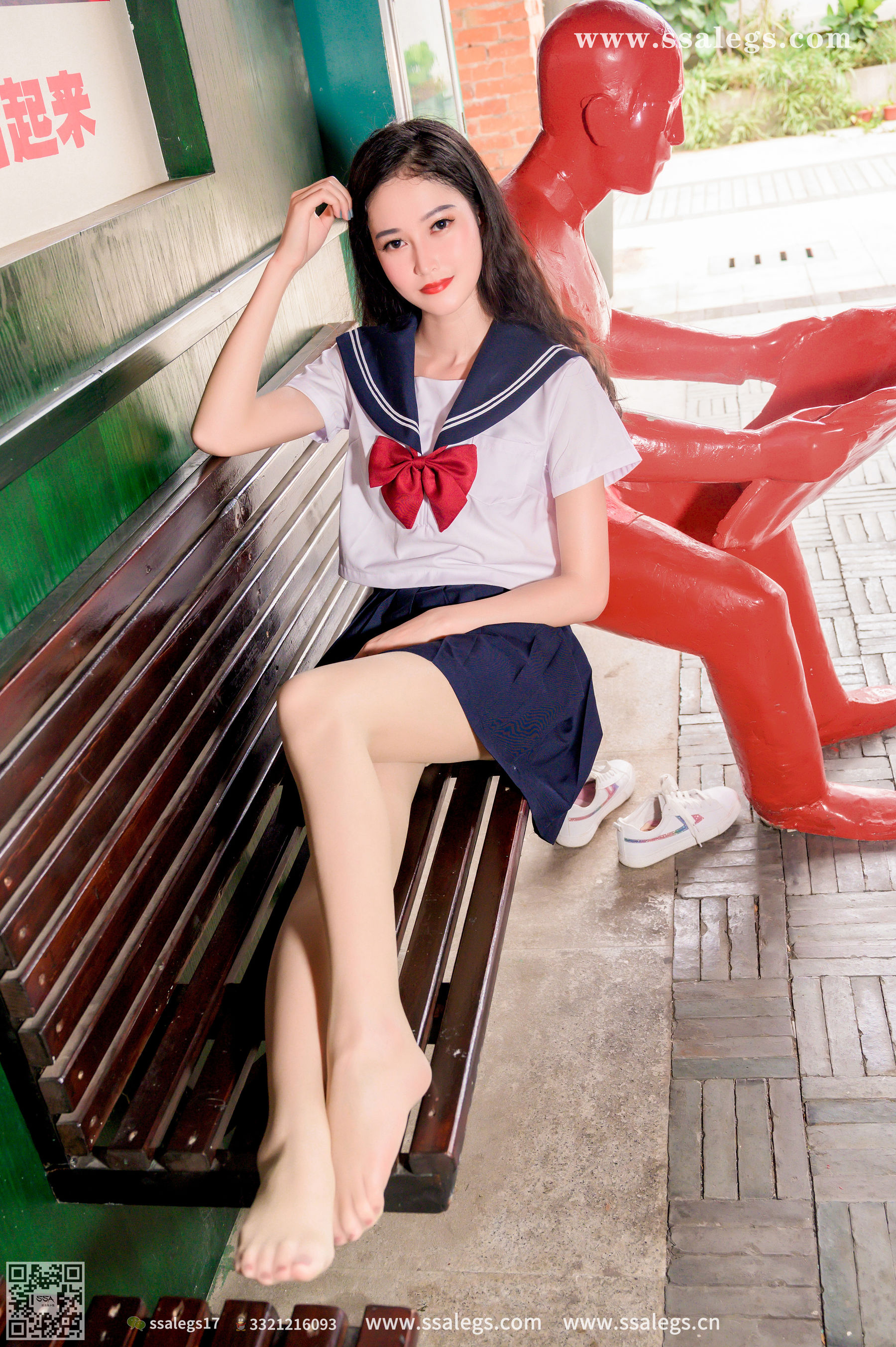 [SSA丝社]超清写真 No.422 漫漫 白色jk制服肉丝写真(下)  第99张
