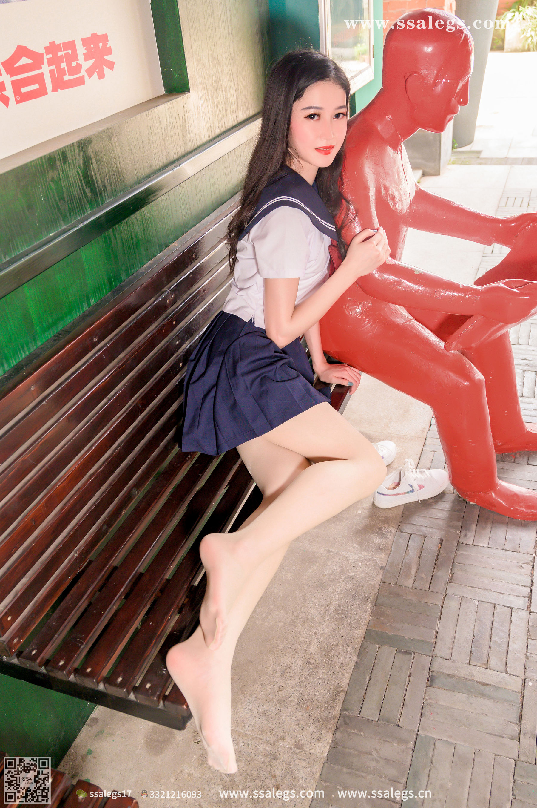 [SSA丝社]超清写真 No.422 漫漫 白色jk制服肉丝写真(下)  第32张