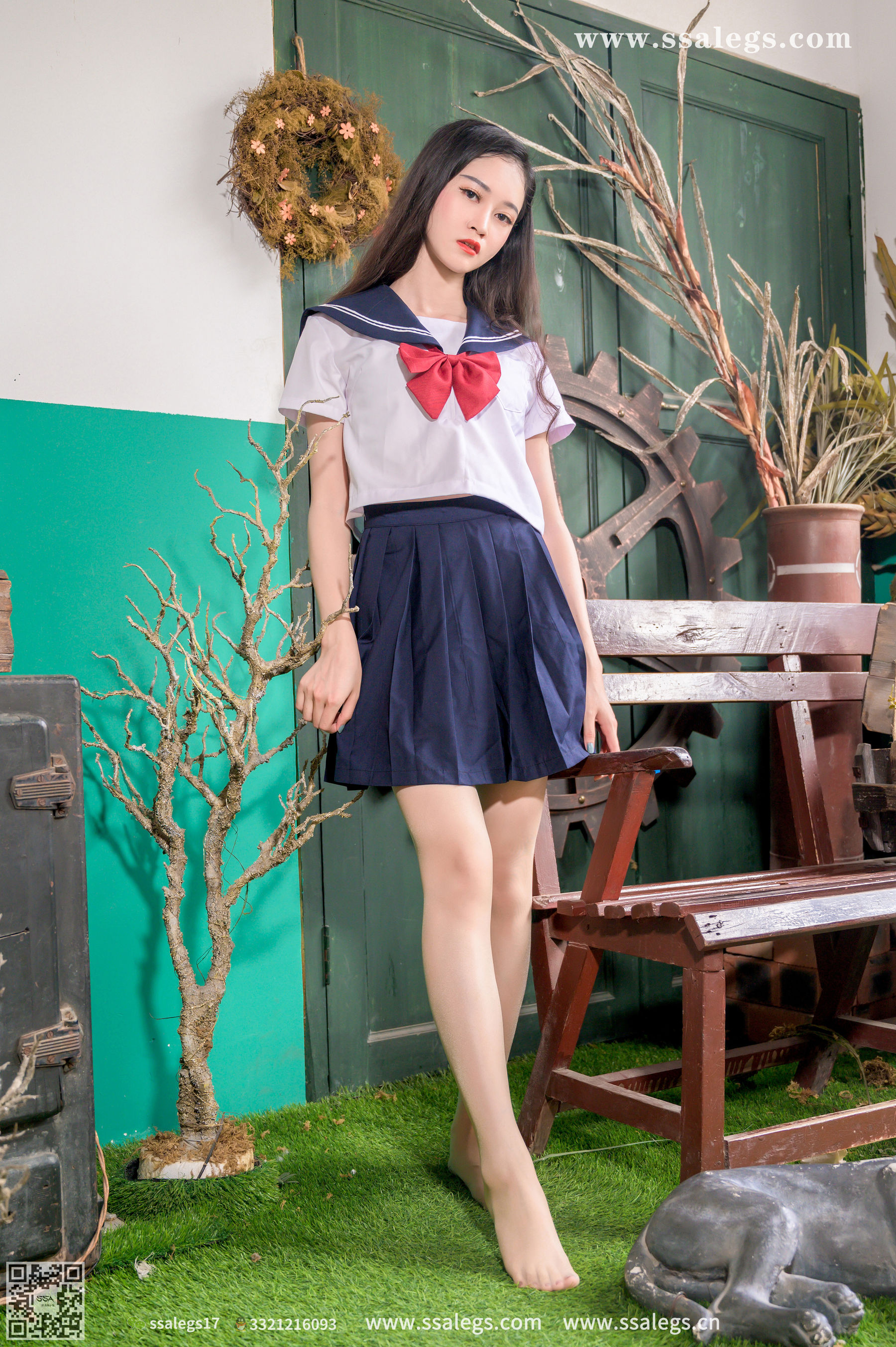 [SSA丝社]超清写真 No.421 漫漫 白色jk制服肉丝写真(上)  第100张