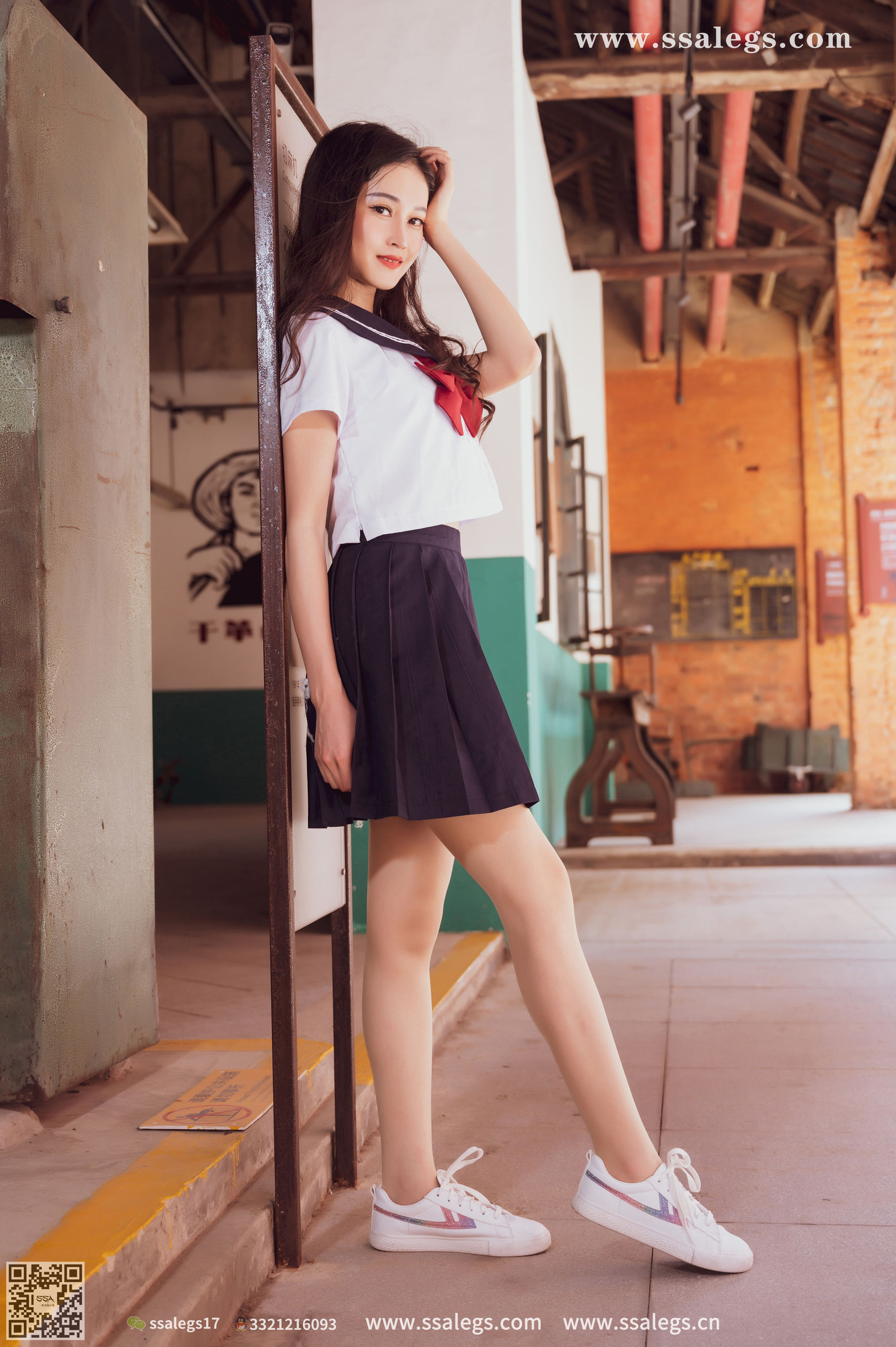 [SSA丝社]超清写真 No.422 漫漫 白色jk制服肉丝写真(下)  第14张