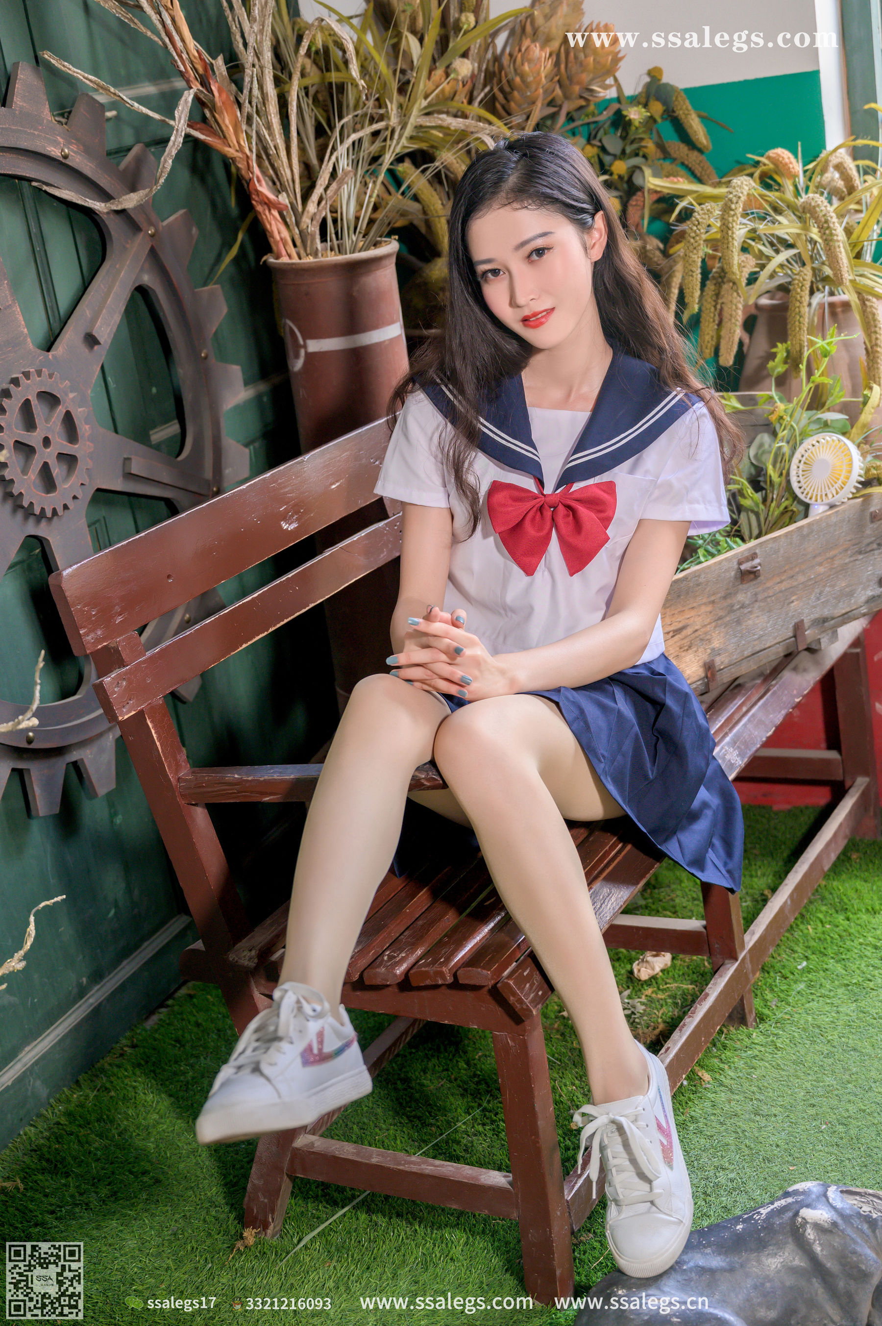 [SSA丝社]超清写真 No.421 漫漫 白色jk制服肉丝写真(上)  第9张