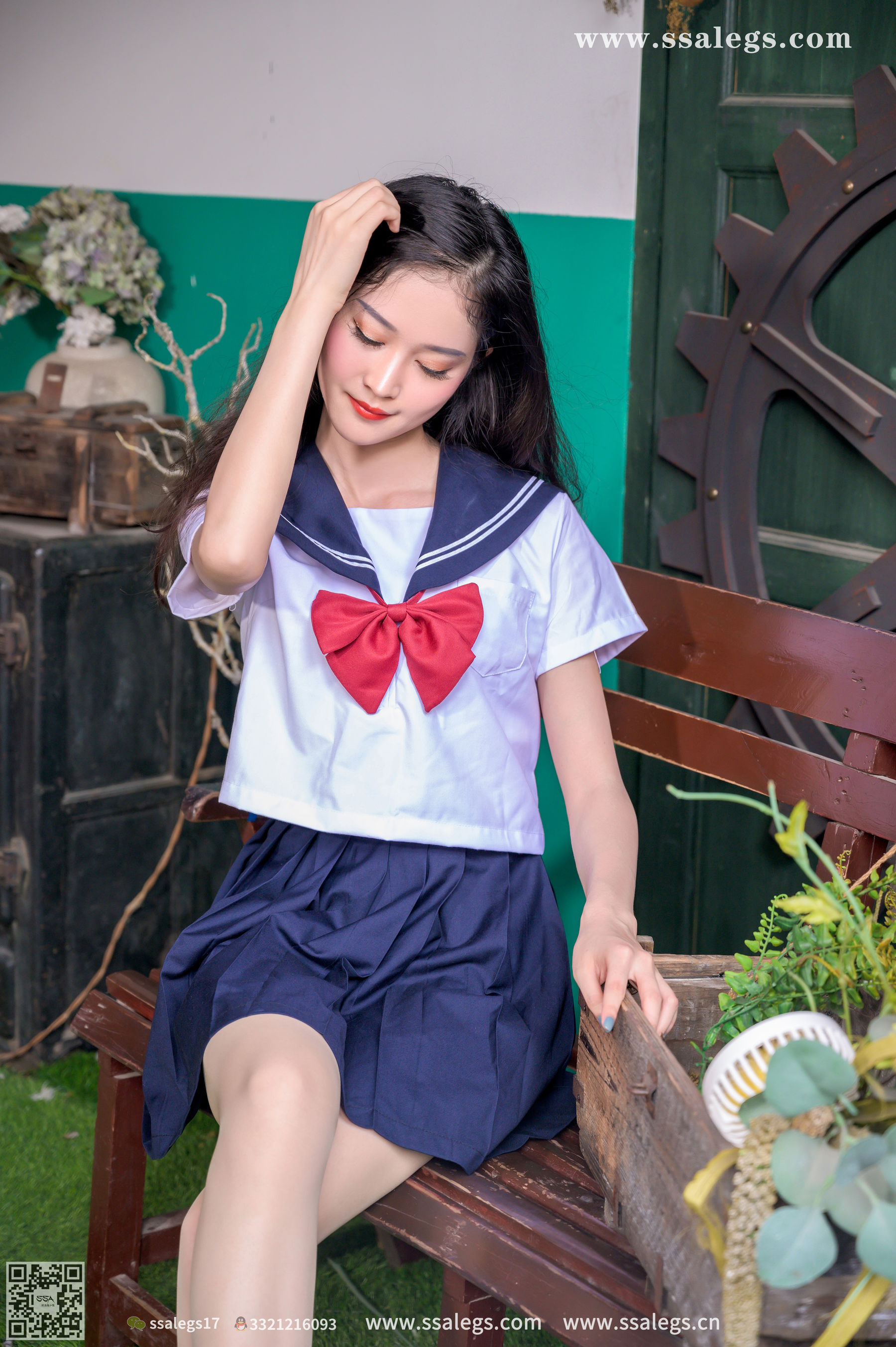 [SSA丝社]超清写真 No.421 漫漫 白色jk制服肉丝写真(上)  第5张