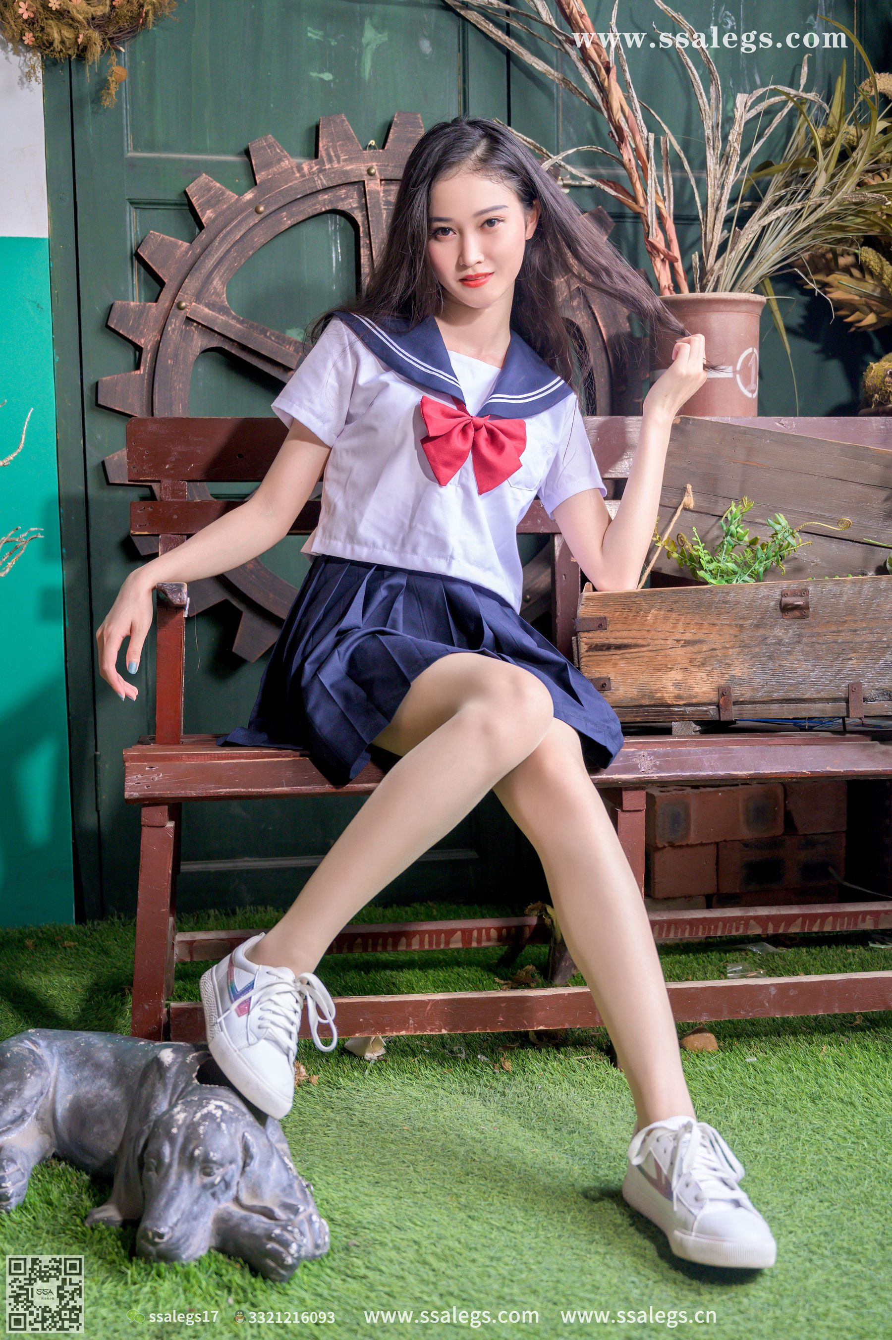 [SSA丝社]超清写真 No.421 漫漫 白色jk制服肉丝写真(上)  第3张