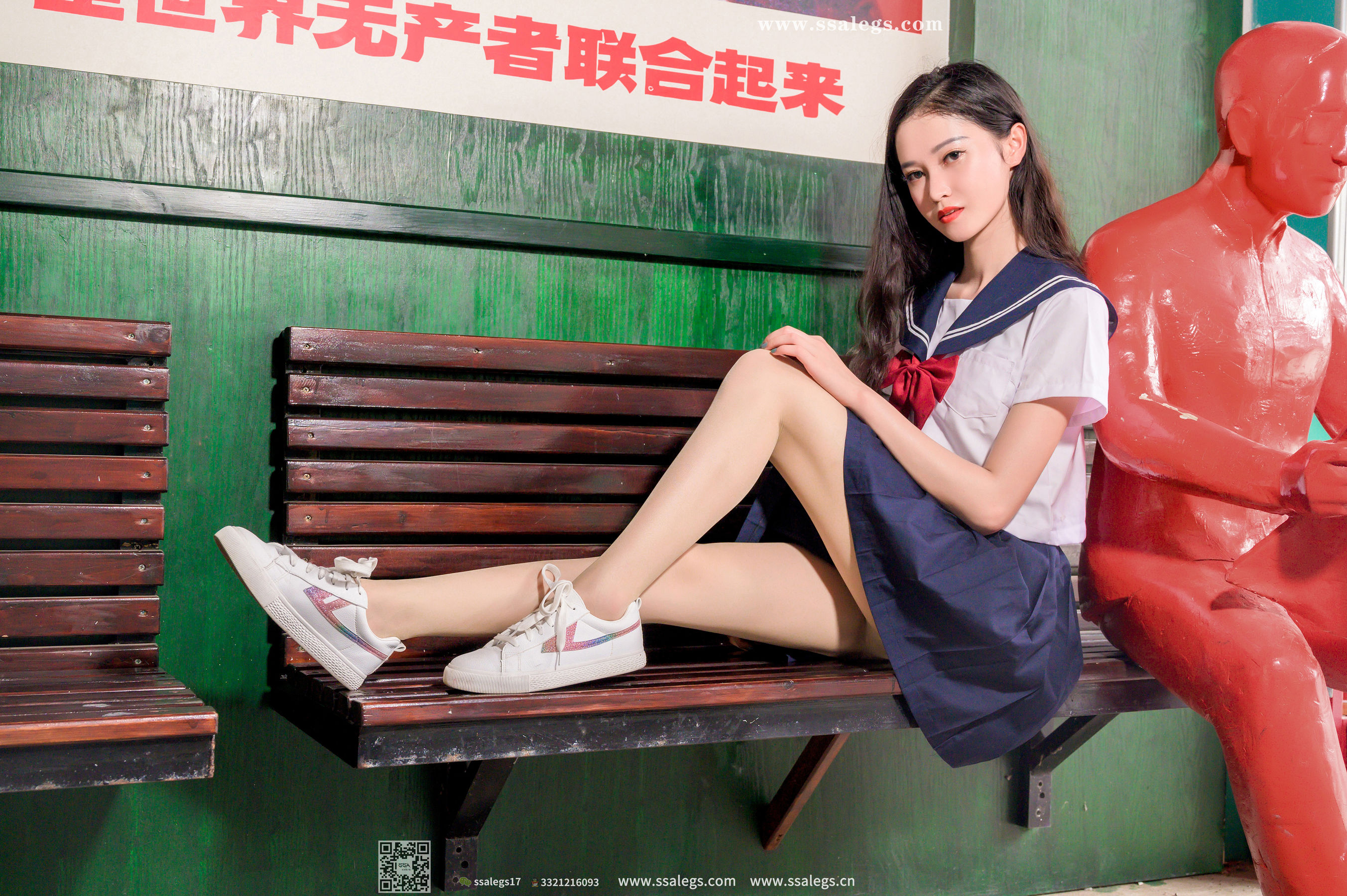 [SSA丝社]超清写真 No.422 漫漫 白色jk制服肉丝写真(下)  第78张