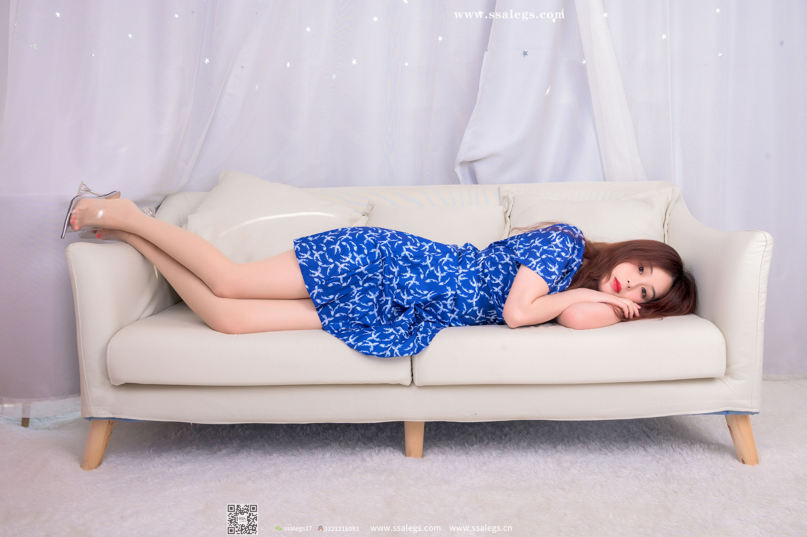 [SSA丝社]超清写真 No.419 媛媛 法式碎花裙肉丝写真(上)  第104张