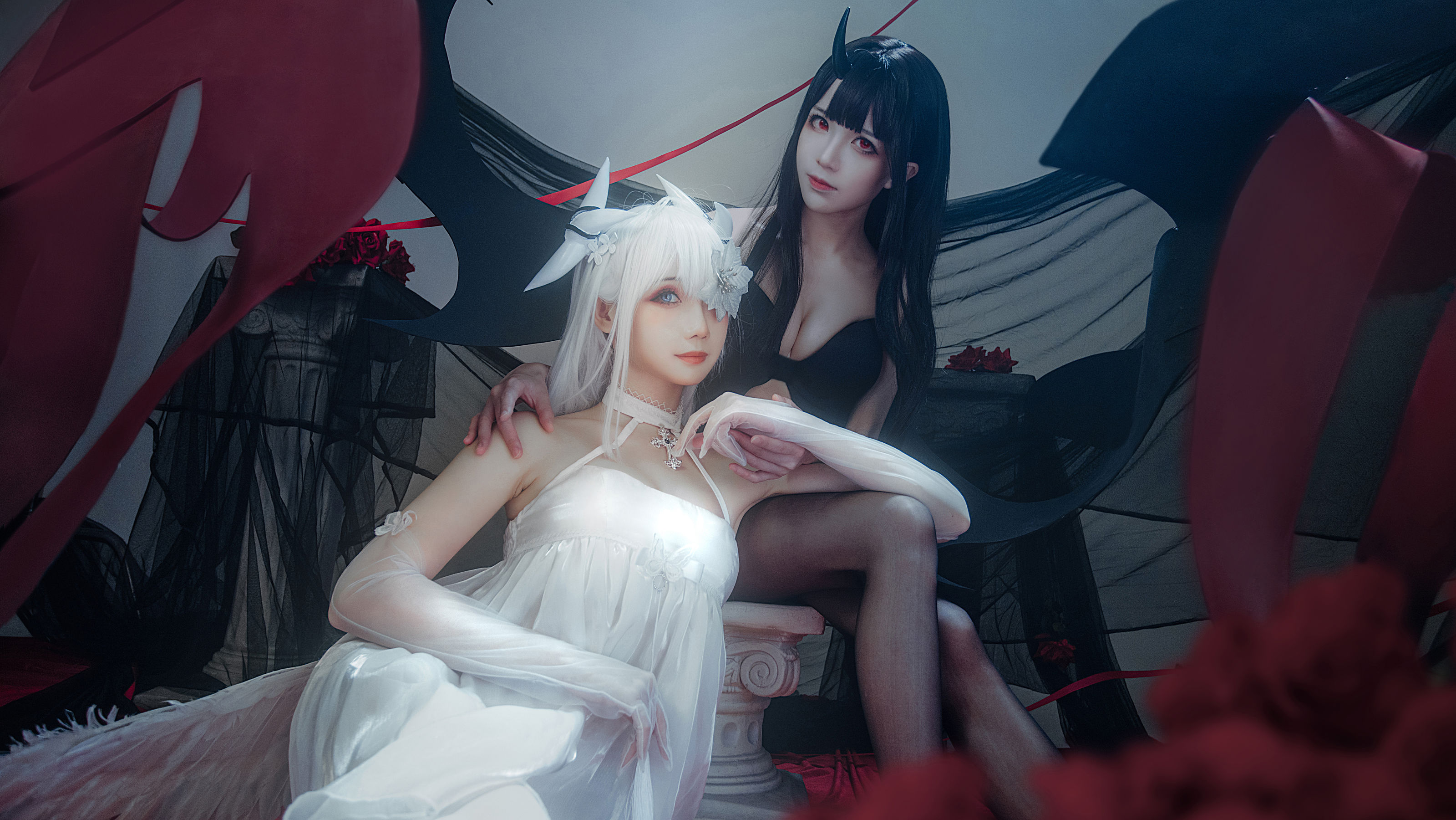 [福利COS] 焖焖碳&amp;Tomoyo酱 - 碧蓝航线 埃姆登 双黑白夜之主  第21张