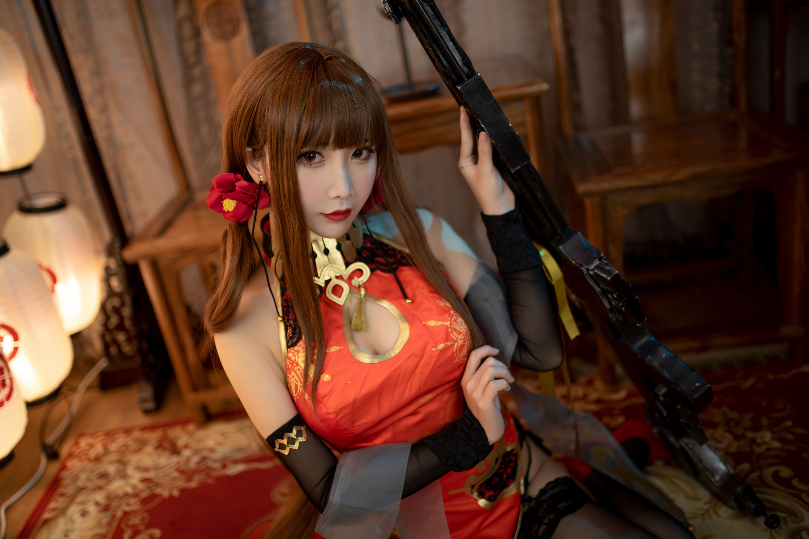 [福利COS] 可爱人气Coser面饼仙儿 - DSR50 红牡丹  第14张