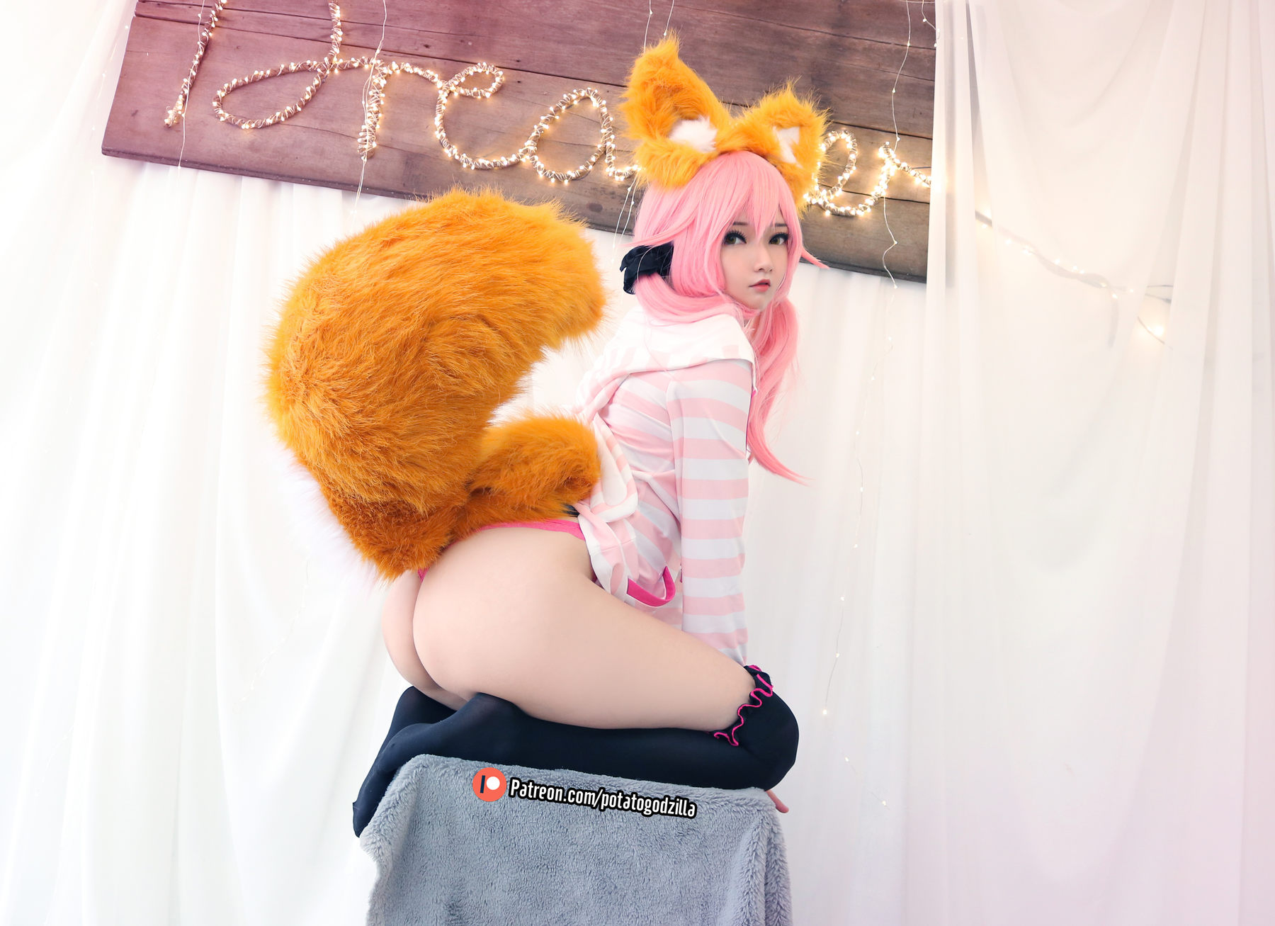 Coser小姐姐Potato Godzilla - Tamamo School Uniform  第43张