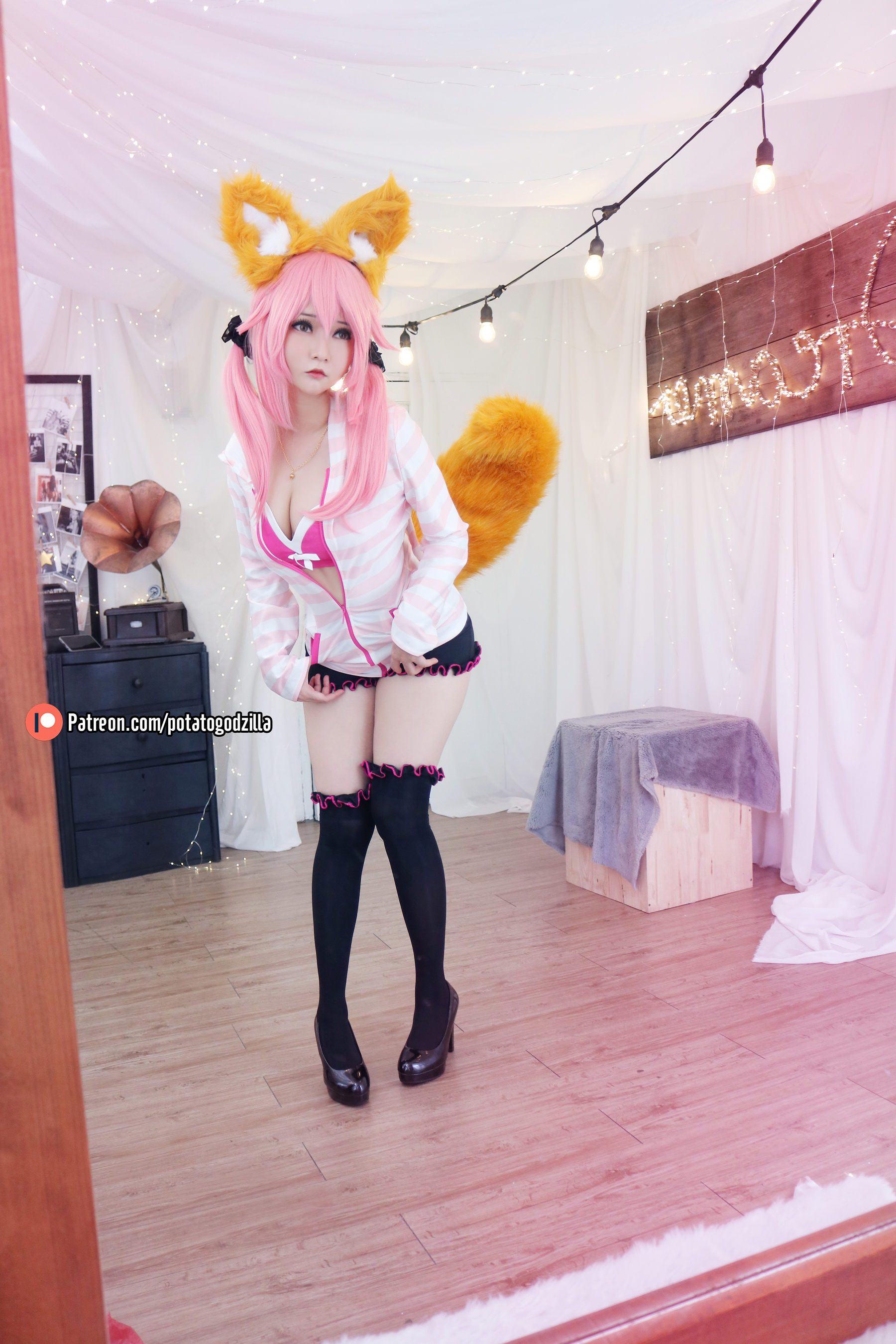 Coser小姐姐Potato Godzilla - Tamamo School Uniform  第11张