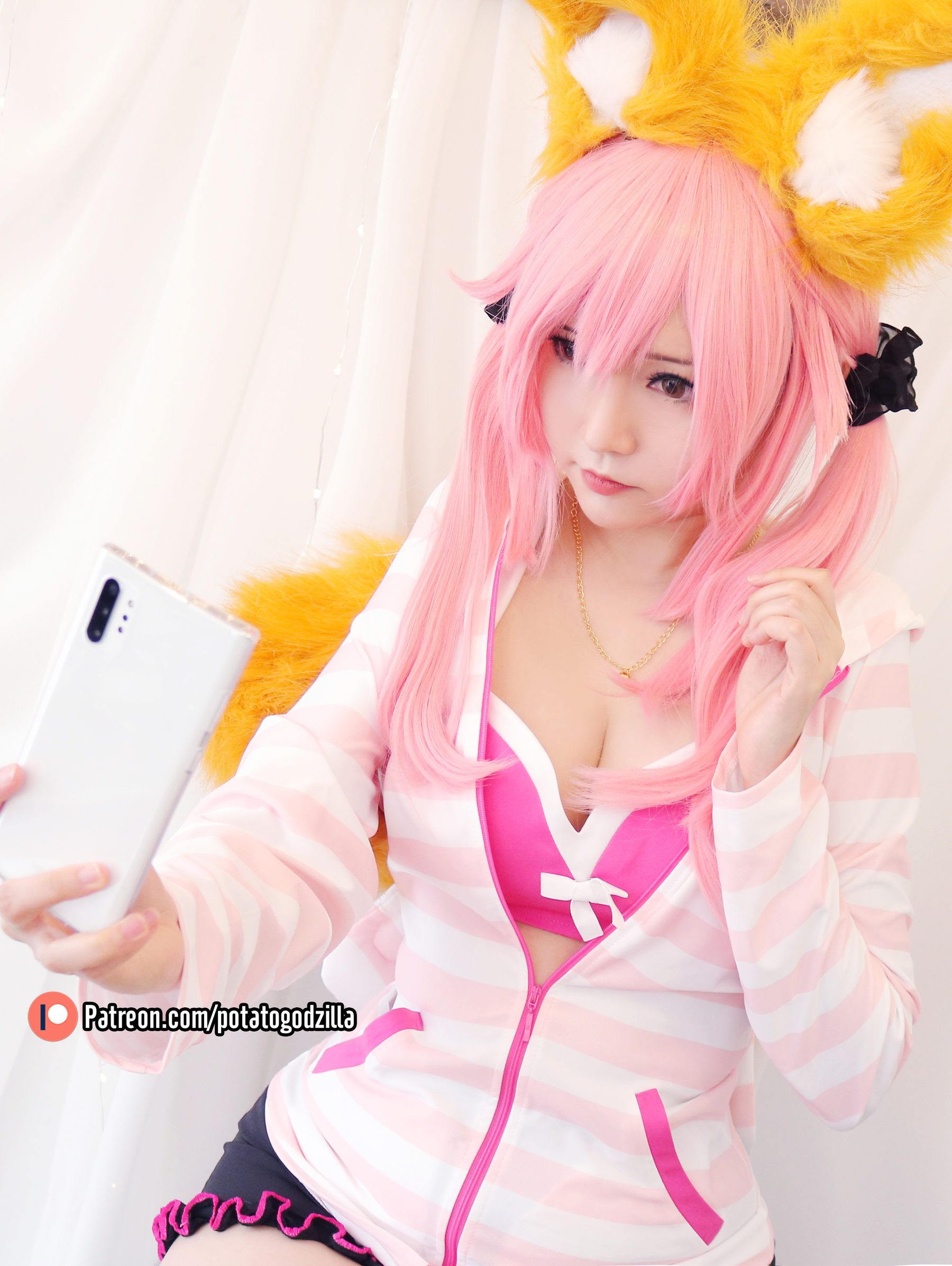 Coser小姐姐Potato Godzilla - Tamamo School Uniform  第2张