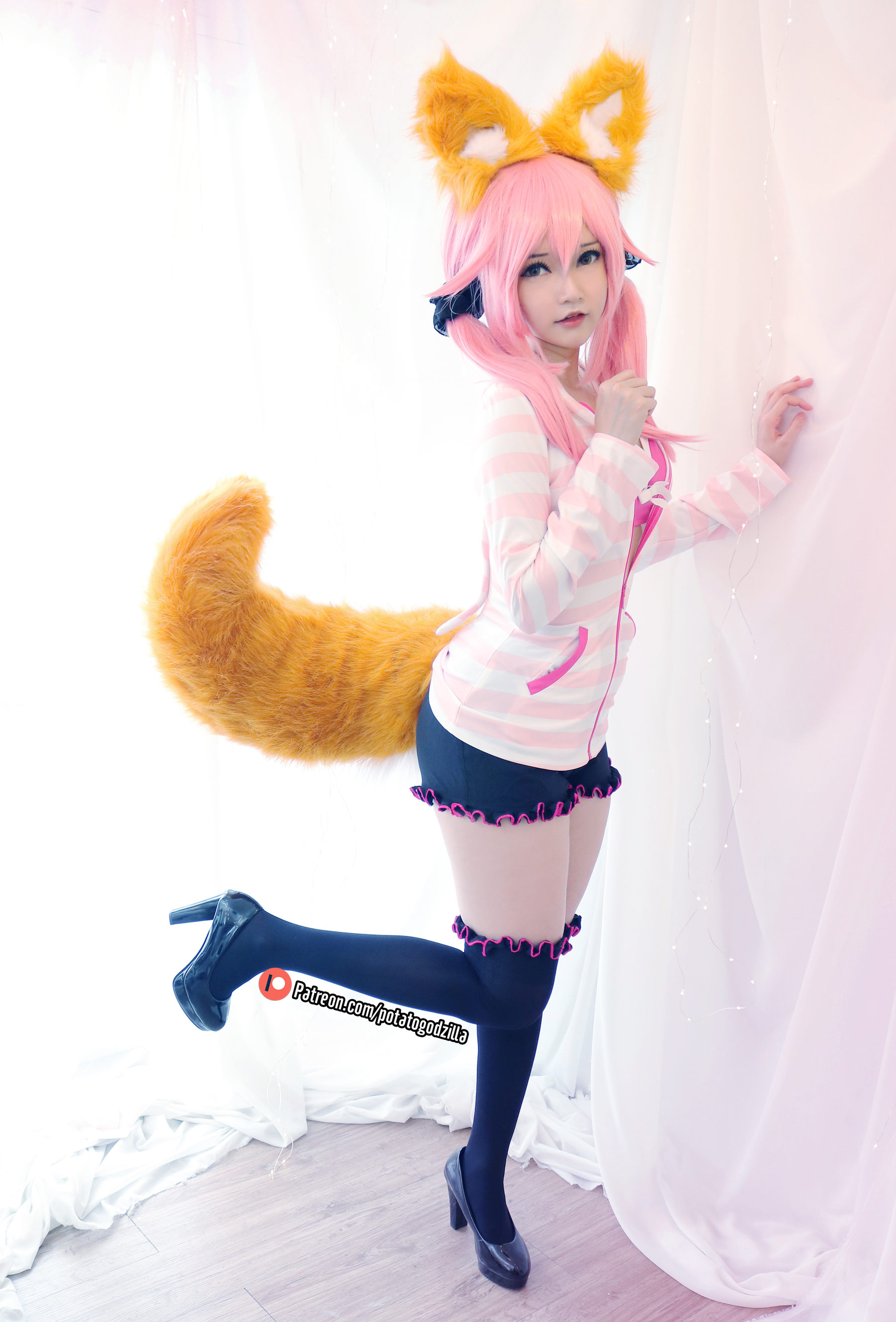 Coser小姐姐Potato Godzilla - Tamamo School Uniform  第12张