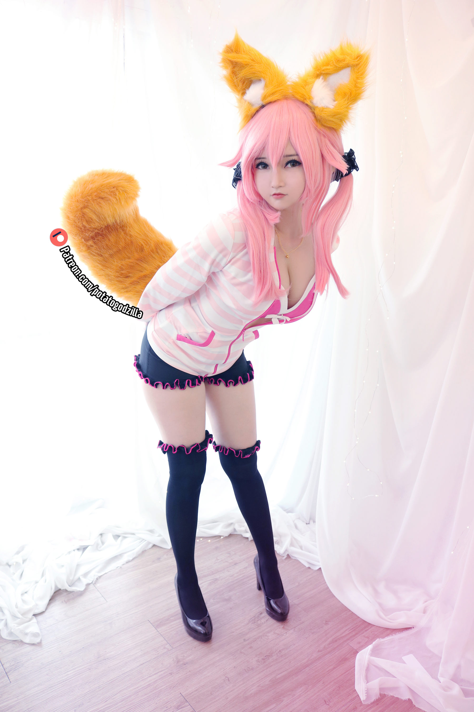 Coser小姐姐Potato Godzilla - Tamamo School Uniform  第13张