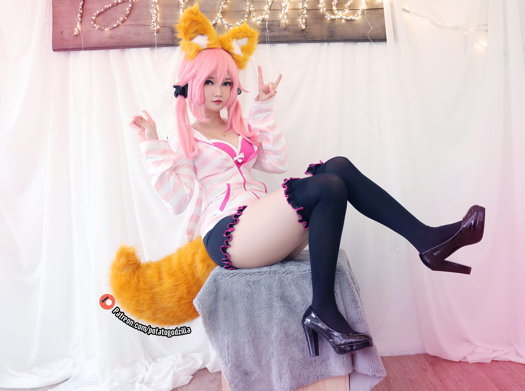 Coser小姐姐Potato Godzilla - Tamamo School Uniform  第20张