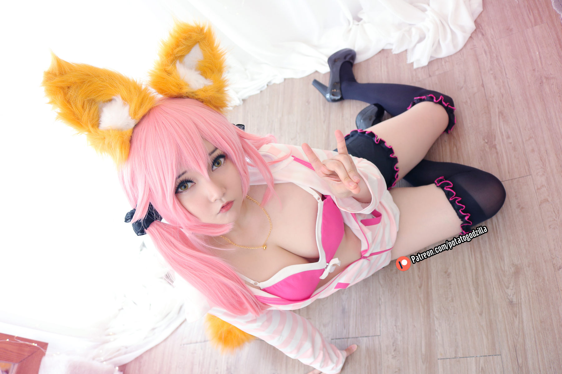 Coser小姐姐Potato Godzilla - Tamamo School Uniform  第38张